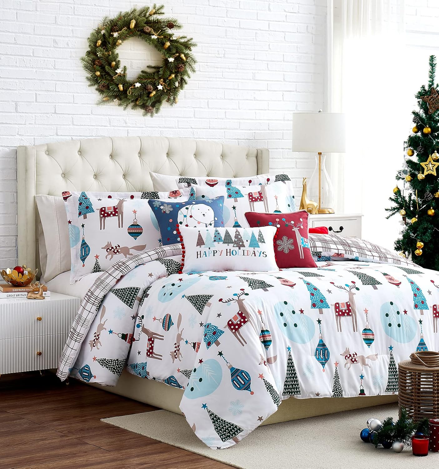 Winter Wonderland Christmas Comforter Set Twin 5-Piece