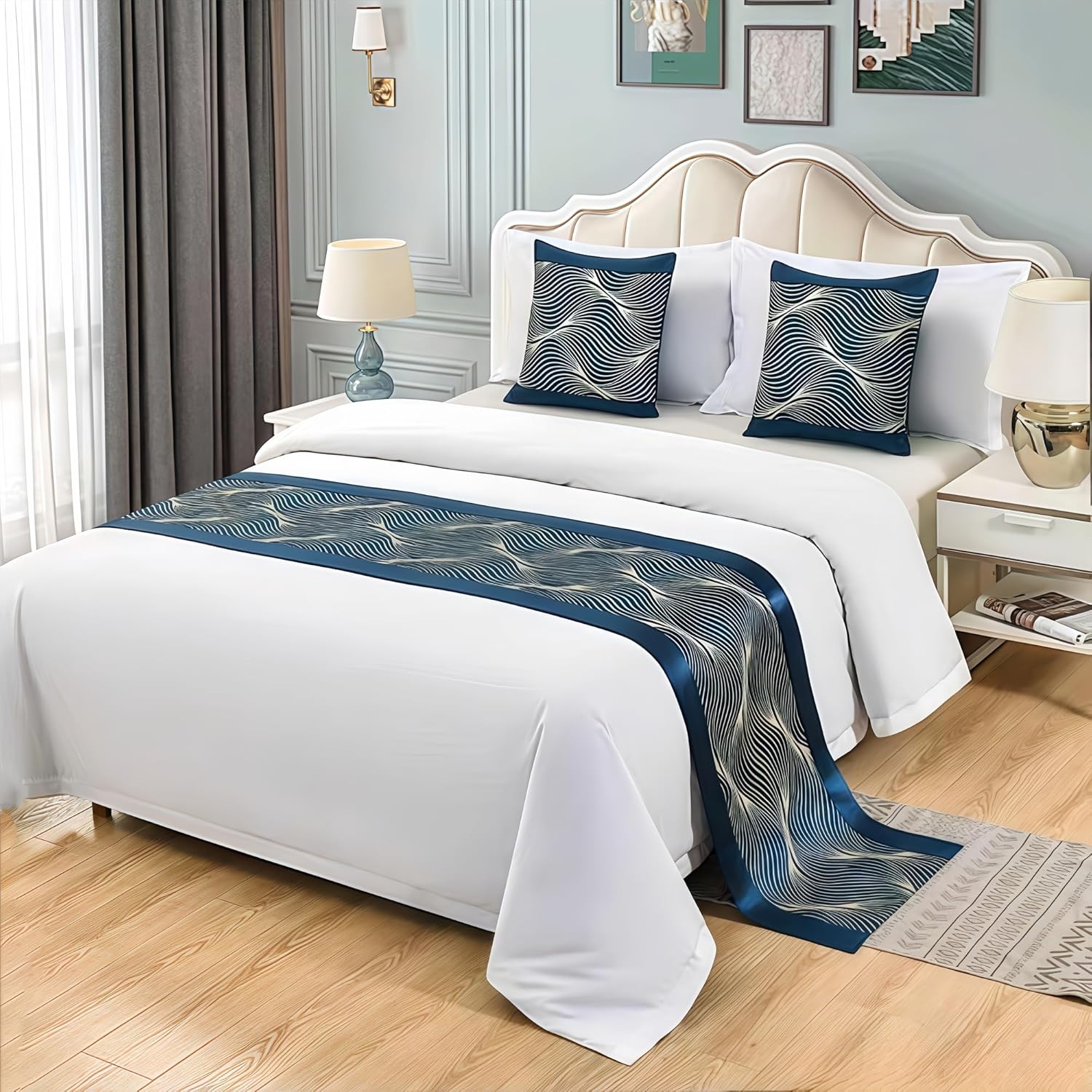 Luxury Bed Runner for Guest Room with Embroidery