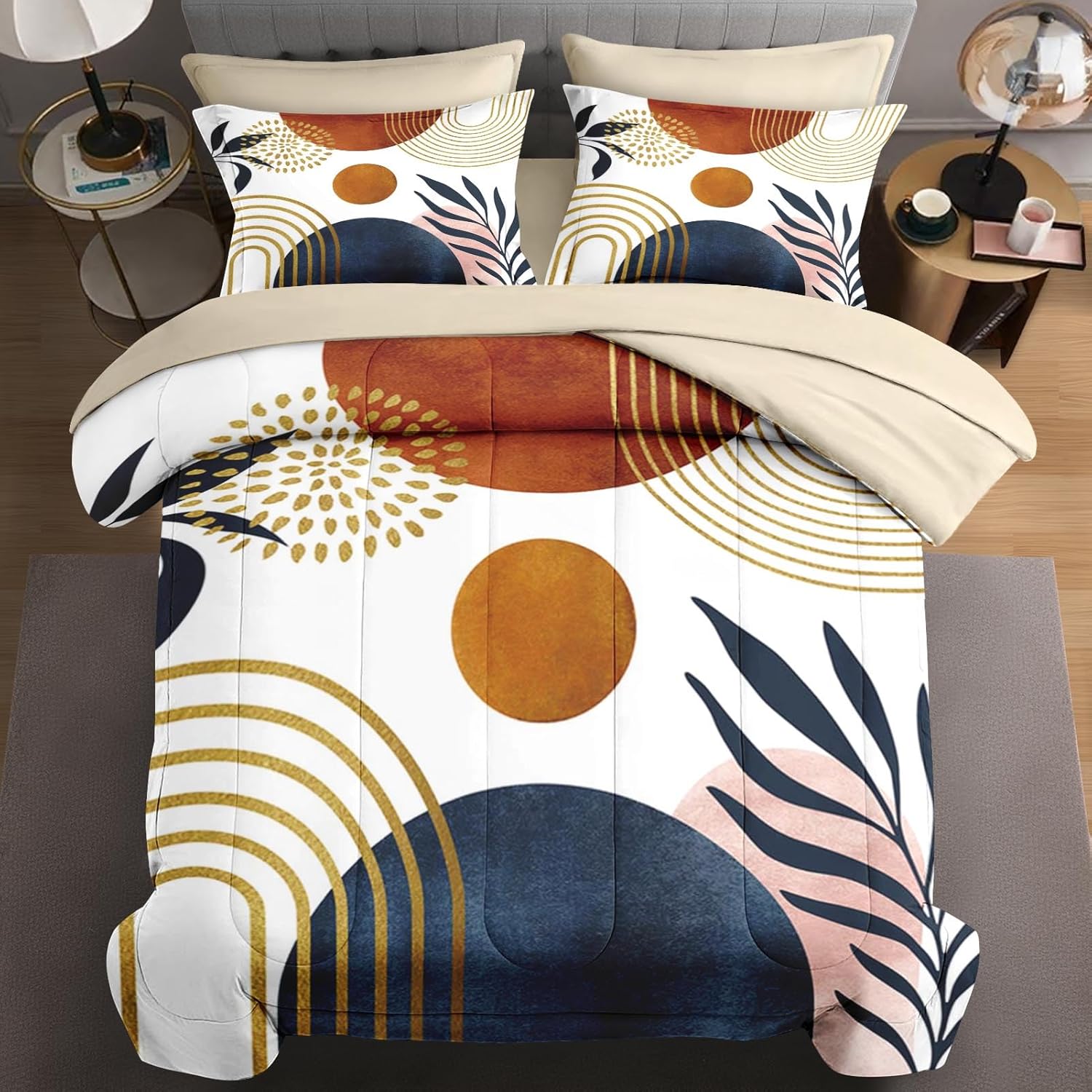 WeCozy 7 Pcs Queen Comforter Set with 2 Pillowcases and 2 Shams