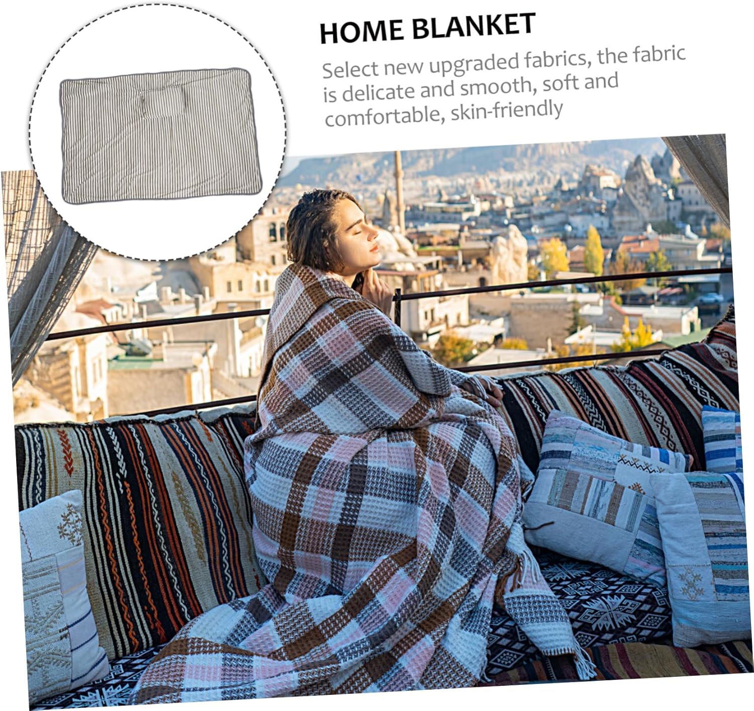 MERRYHAPY Twin Size Electric Blanket with USB Cable 1