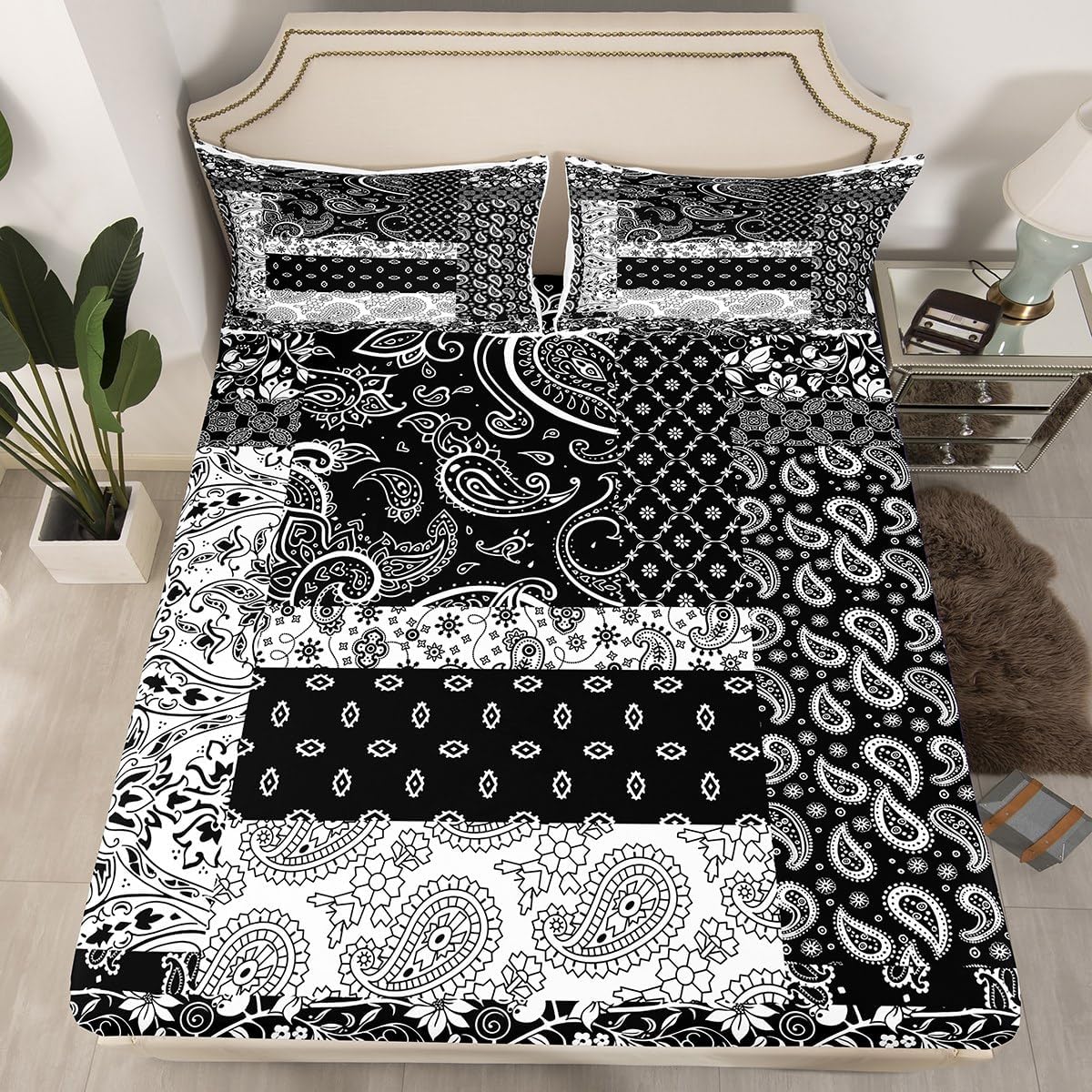 Castle Fairy Paisley Floral Fitted Sheets Twin Set 2Pcs