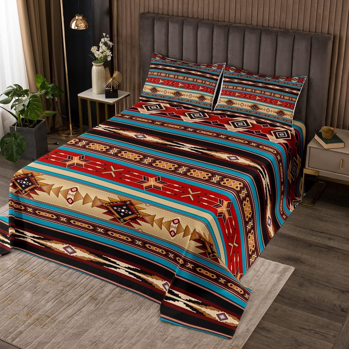 Erosebridal Aztec Quilted Arrow Bedspread Set Twin