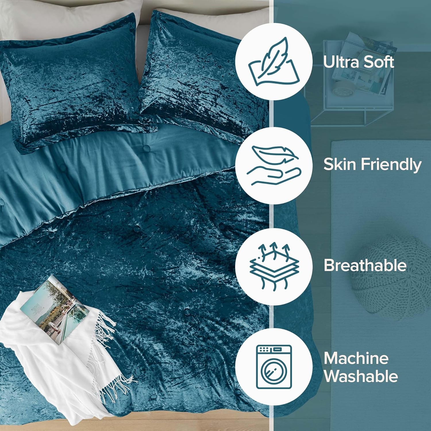 Comfort Spaces Juliette Velvet Comforter Set