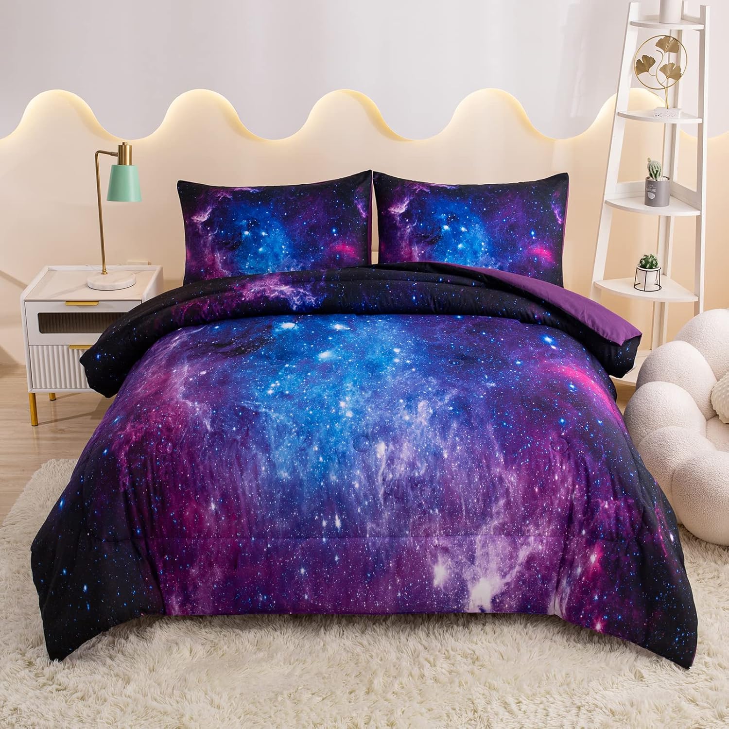 MWMWMW Galaxy Comforter Set Queen