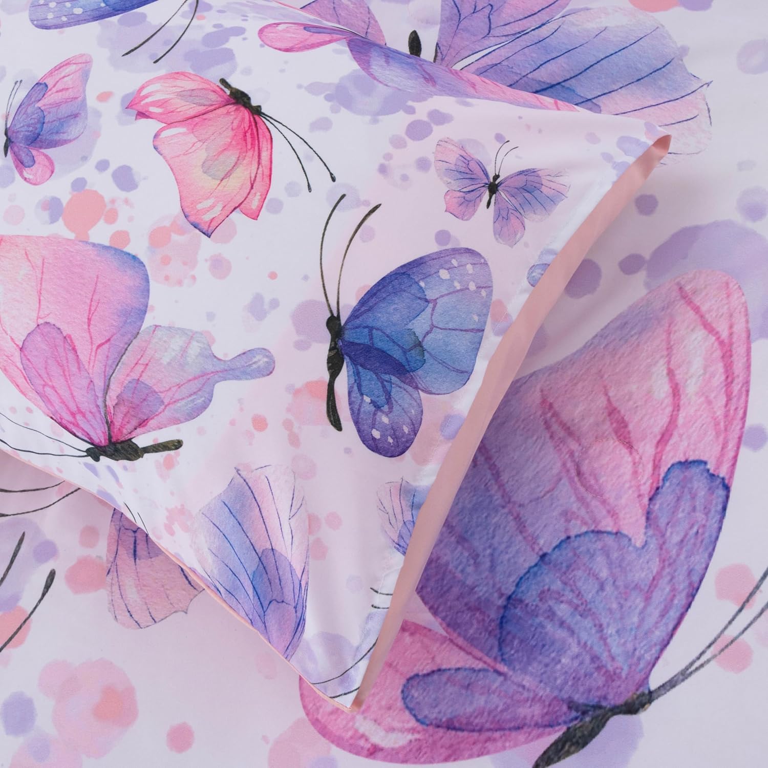 Btargot 3 Piece Butterfly Comforter Set for Girls
