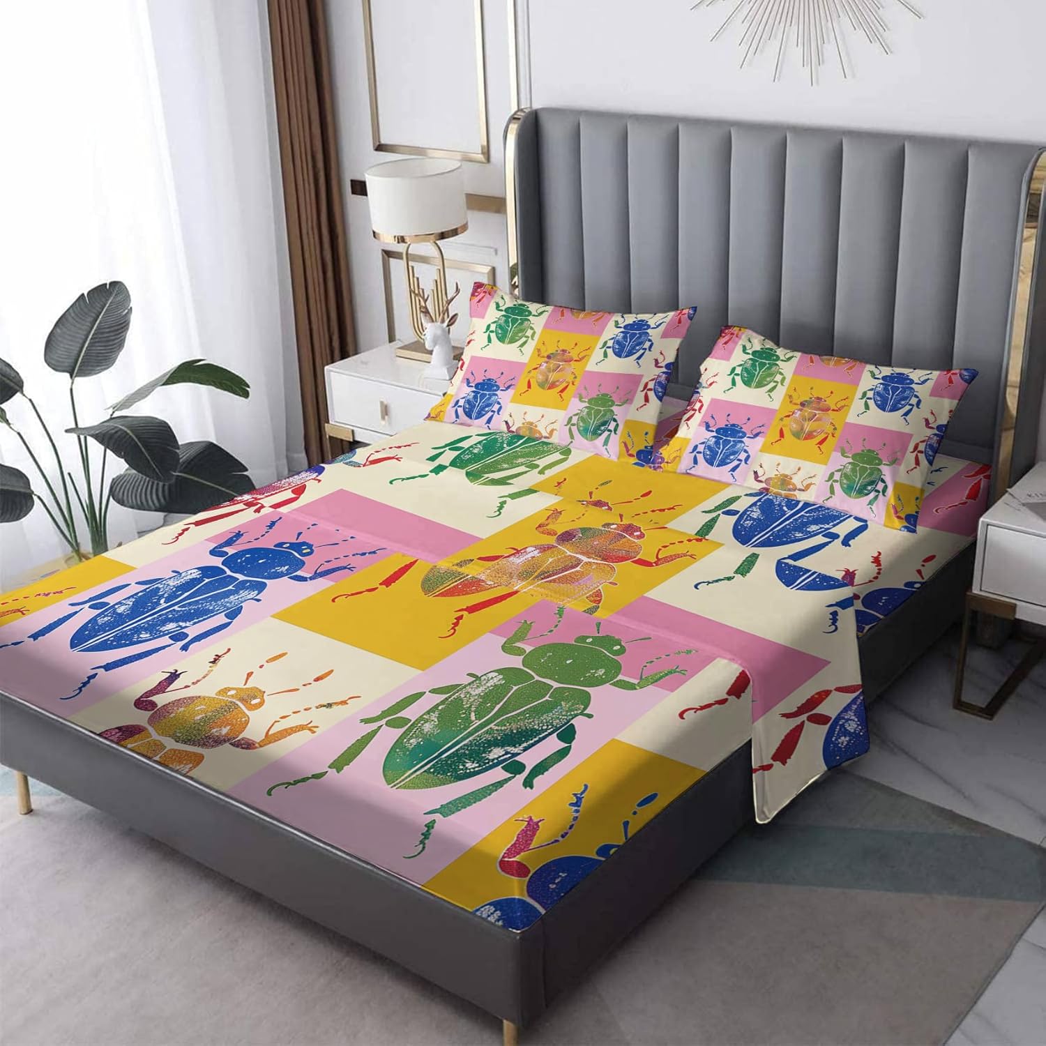 Fizzenobia Bug Sheets Twin XL Set - Kids Bedding Decor