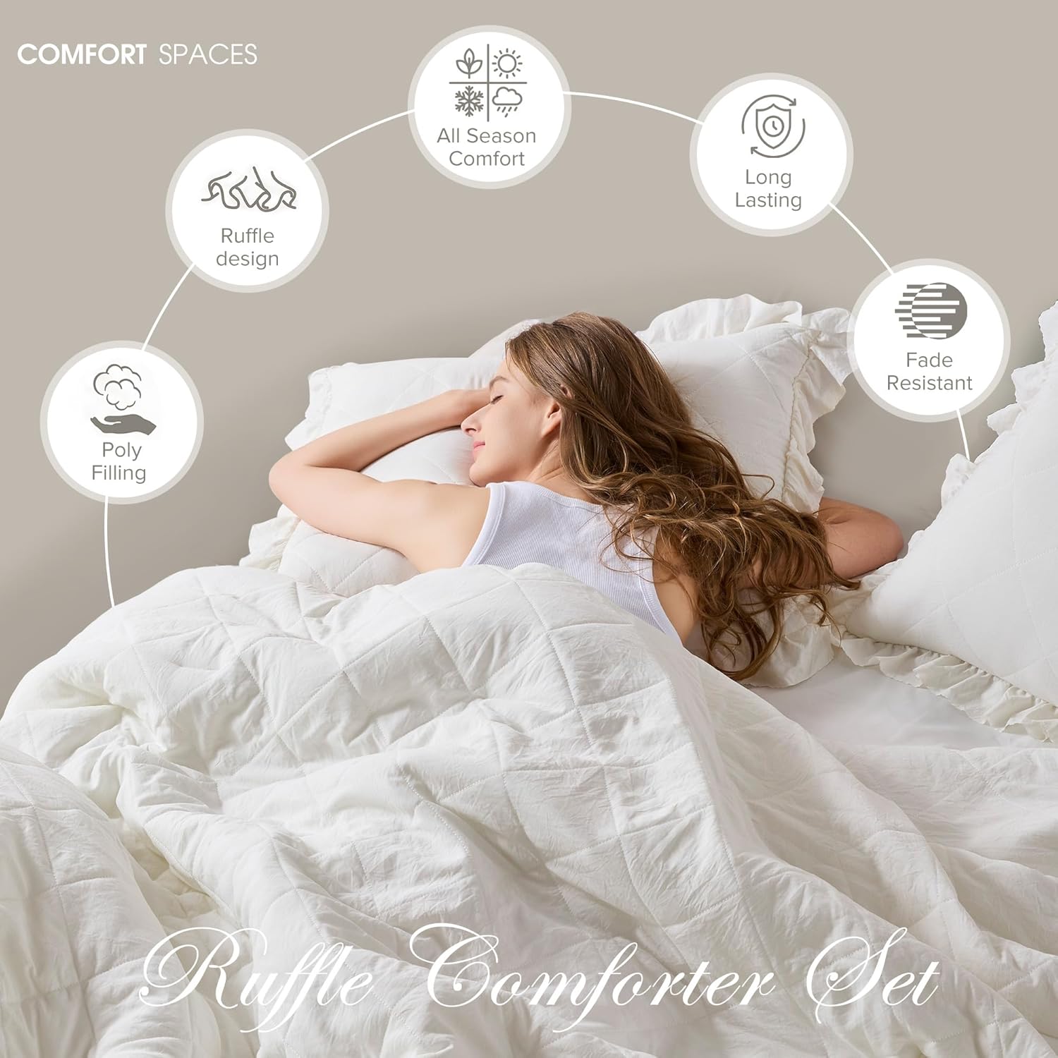 Comfort Spaces Twin Comforter Set with Ruffle