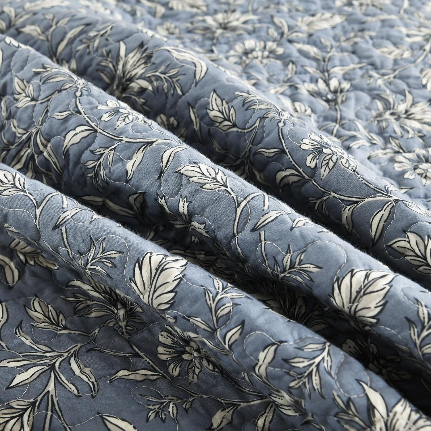 DDUOXIN Oversized King Bedspread Set - 128x120 Grayish BlueBeige