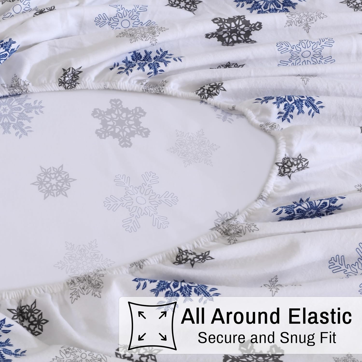 ZOYER Flannel Twin XL Sheet Set - 3 Pieces White Snow