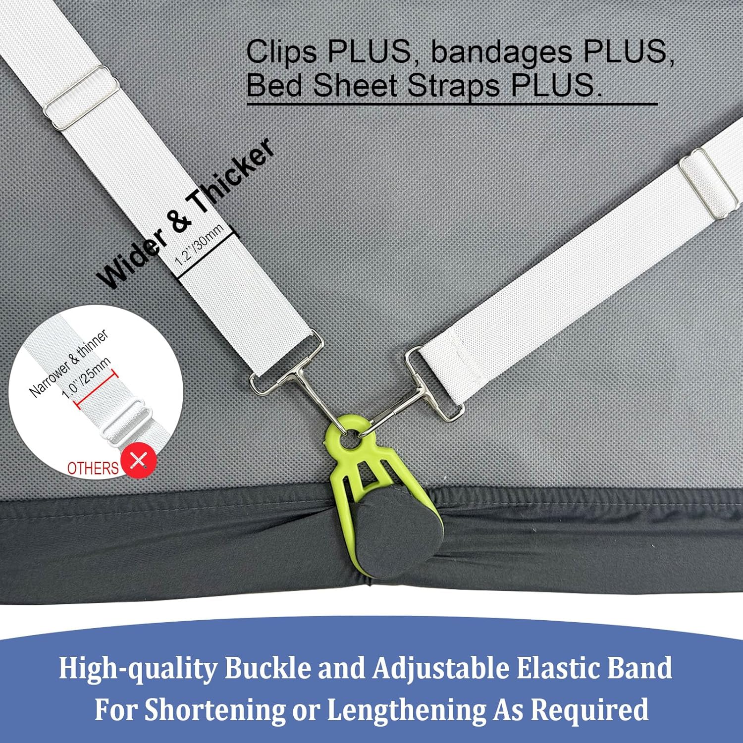Tuyeabc Bed Sheet Straps PLUS for Twin Queen King Mattress 1