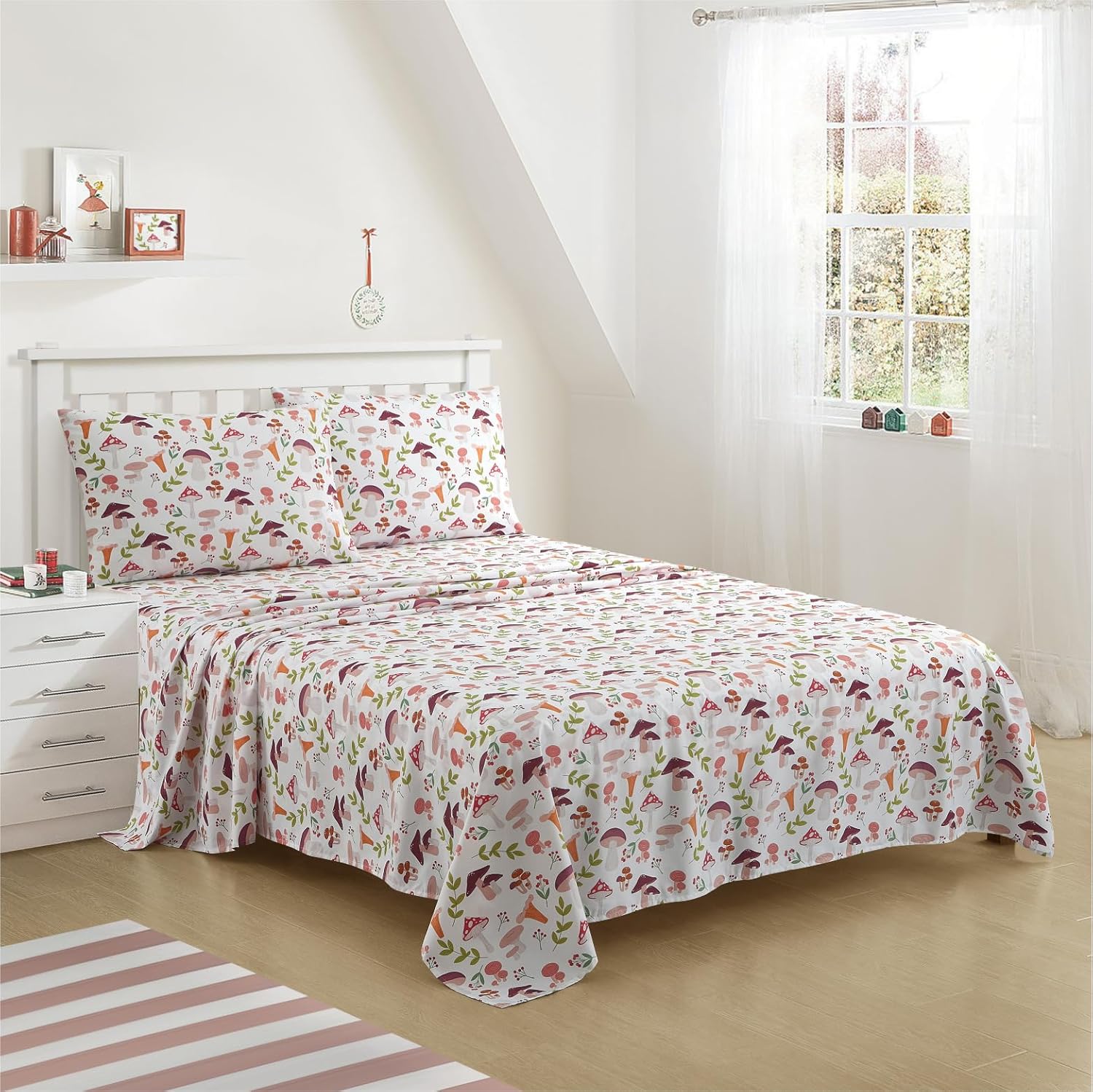 Urban Lifestyle 4 Piece Sheet Set Wild Mushroom Print Full