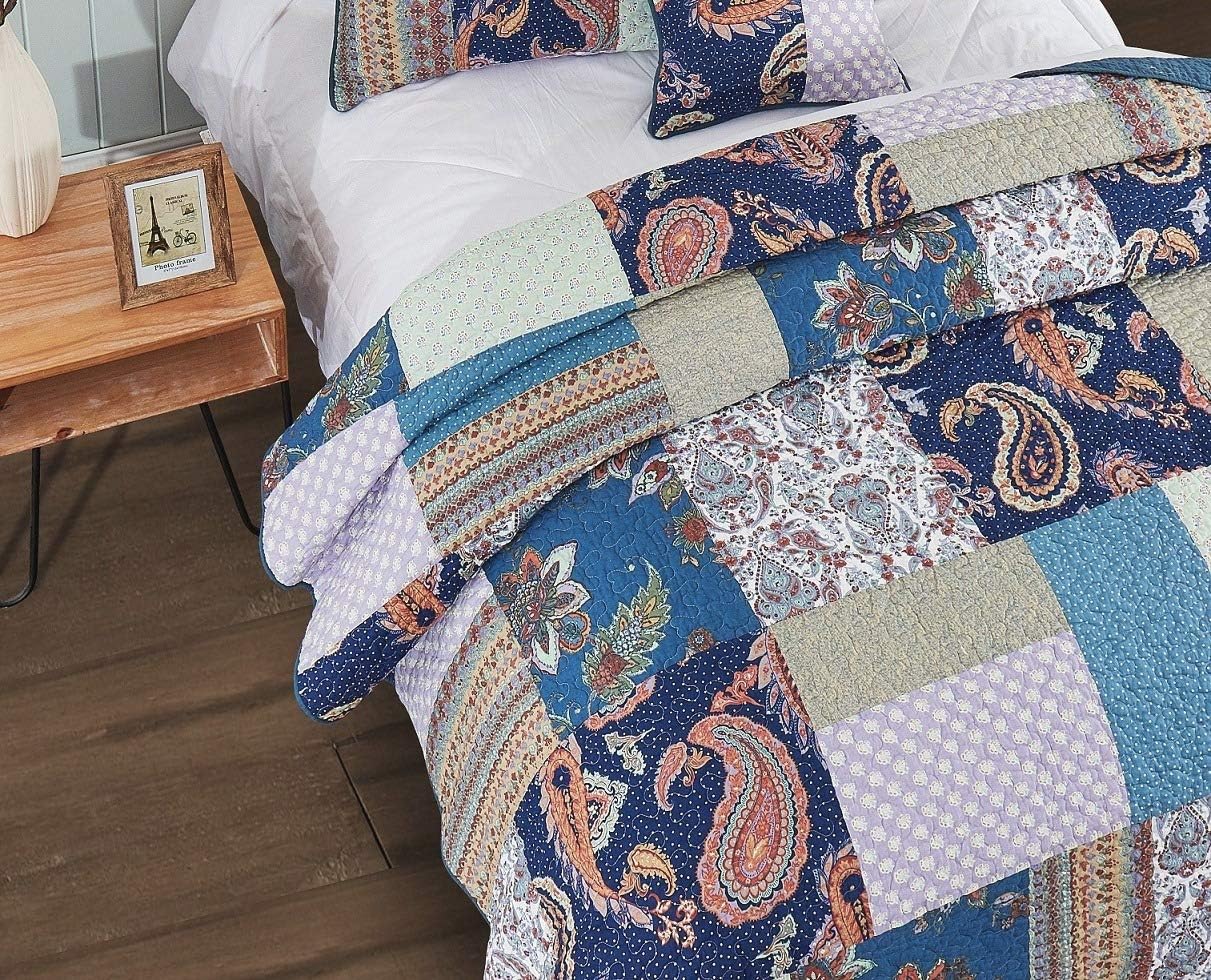 Tache Home Fashion Cotton Patchwork Quilt Set Queen
