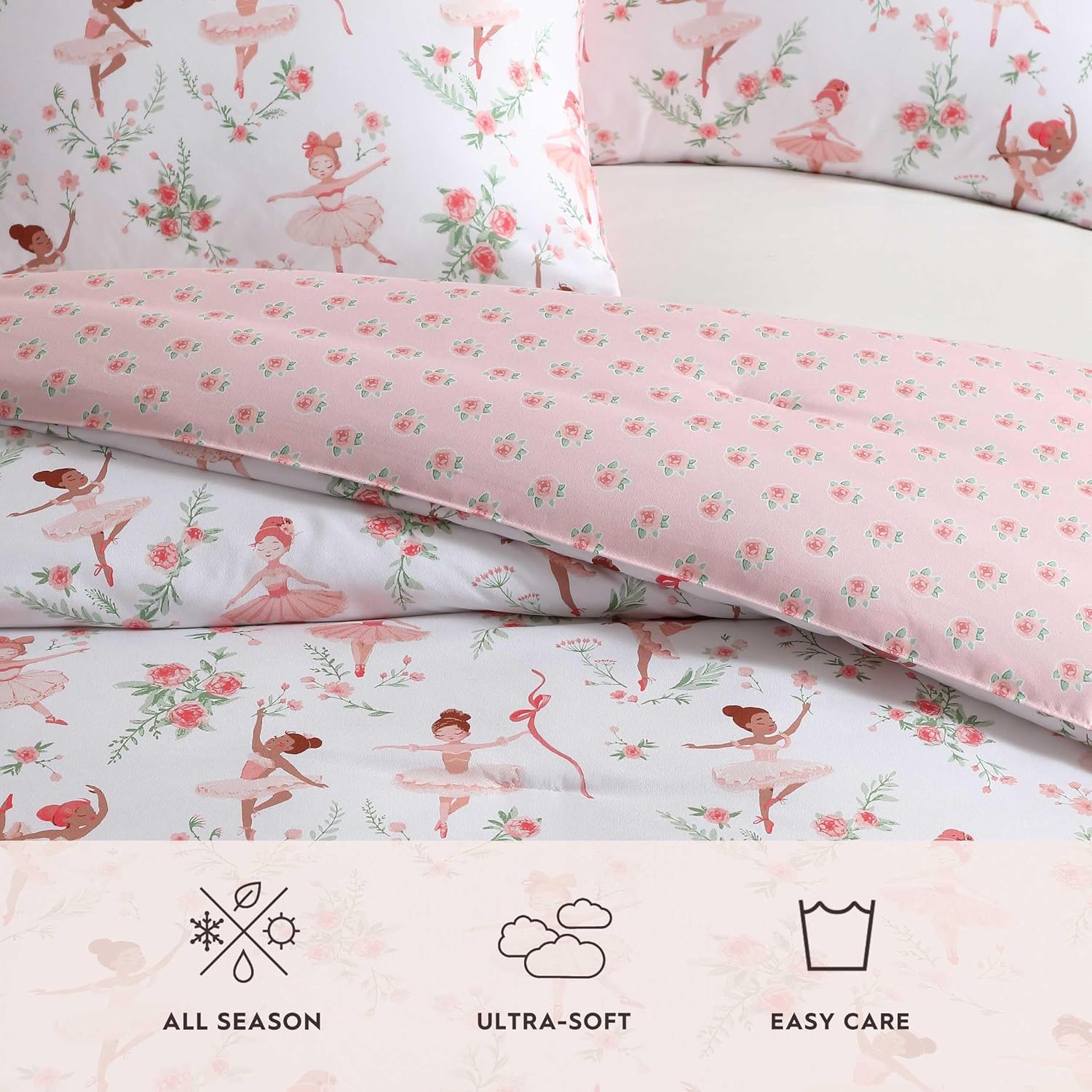 Laura Ashley Kids Comforter Set - Ballerina Divas Pink Twin