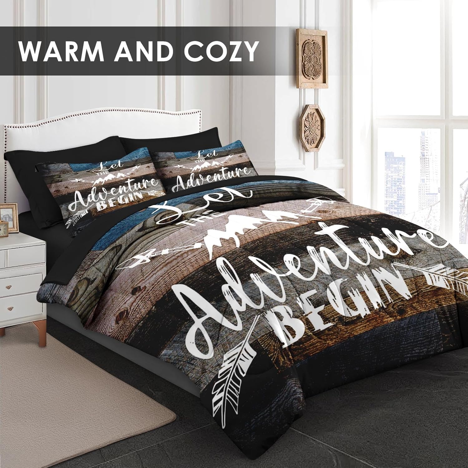 WeCozy 7 Pcs Queen Comforter Set with Shams Pillowcases