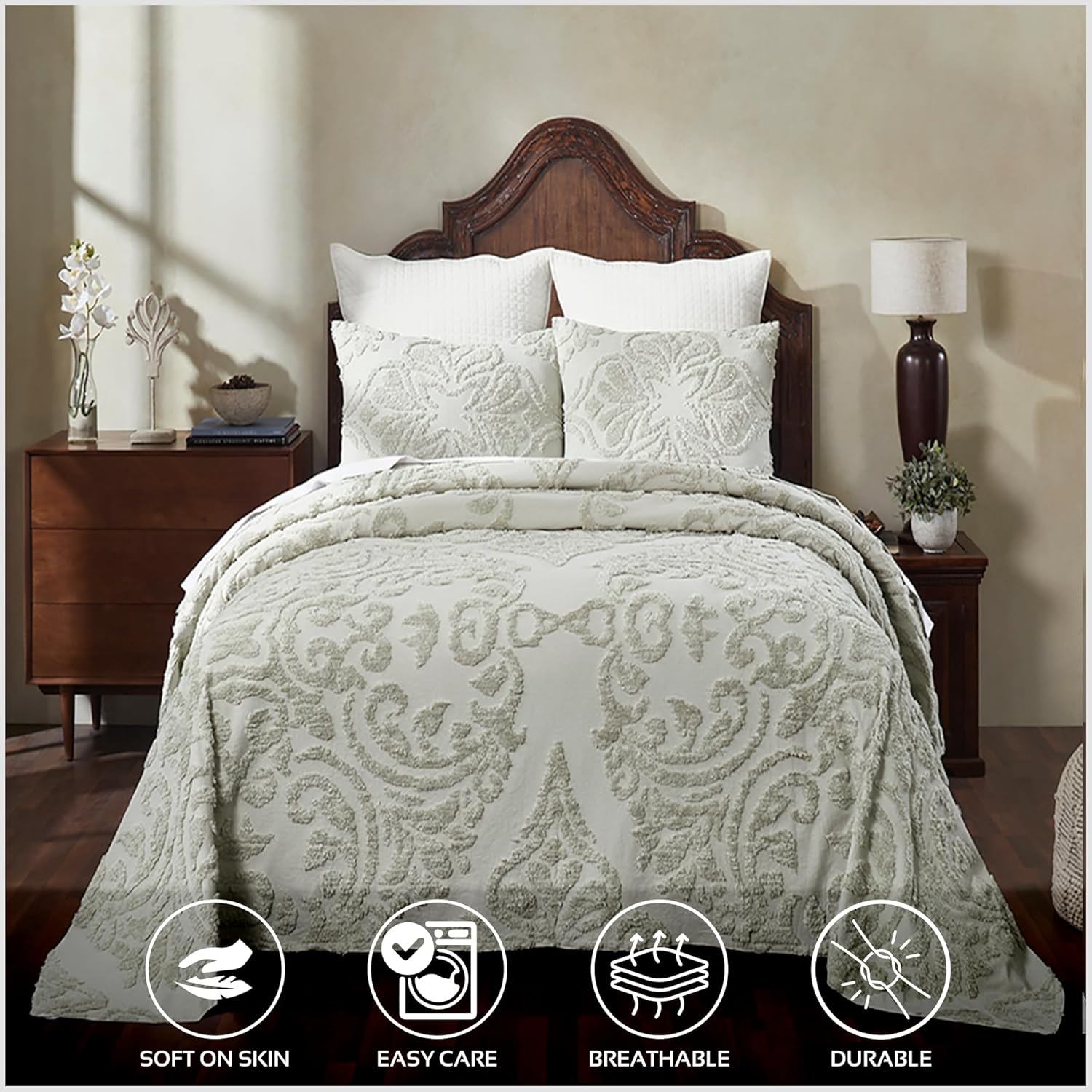 Better Trends Rylee Chenille Bedspread Set