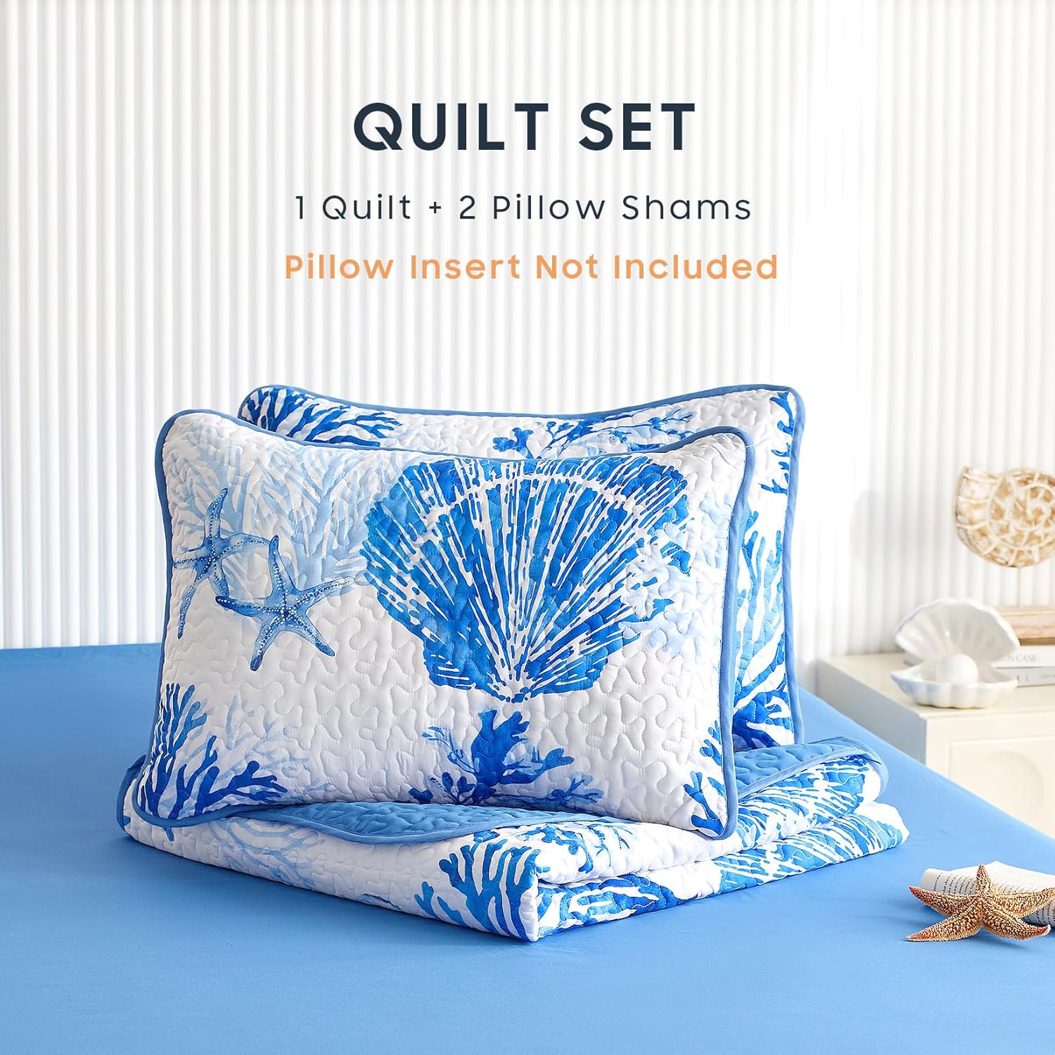 Wake In Cloud Coastal Quilt Set Nautical Themed 3 Piece TwinTwin XL
