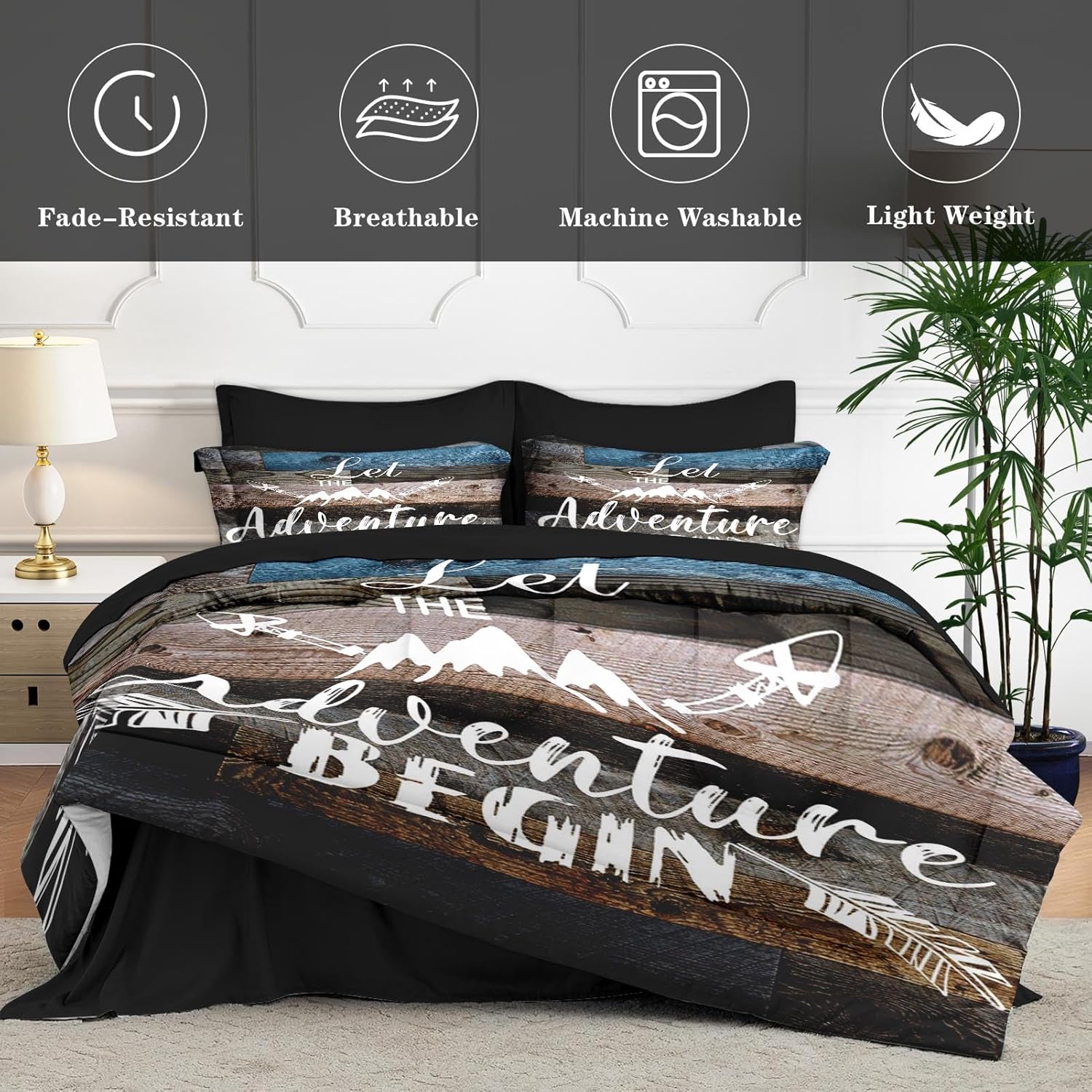 WeCozy 7 Pcs Queen Comforter Set with Shams Pillowcases