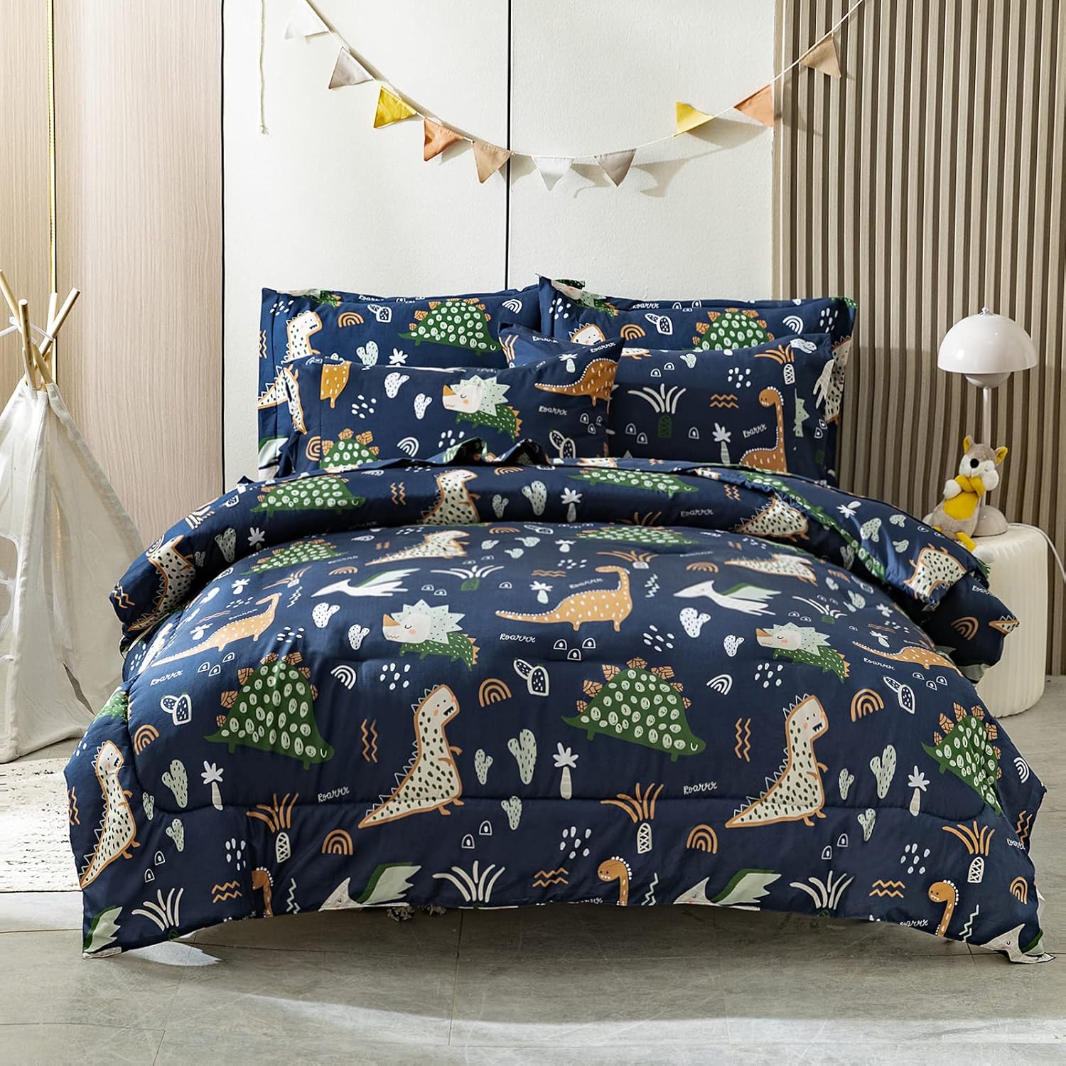 HollyHOME Dinosaur Pattern Comforter Set for Boys