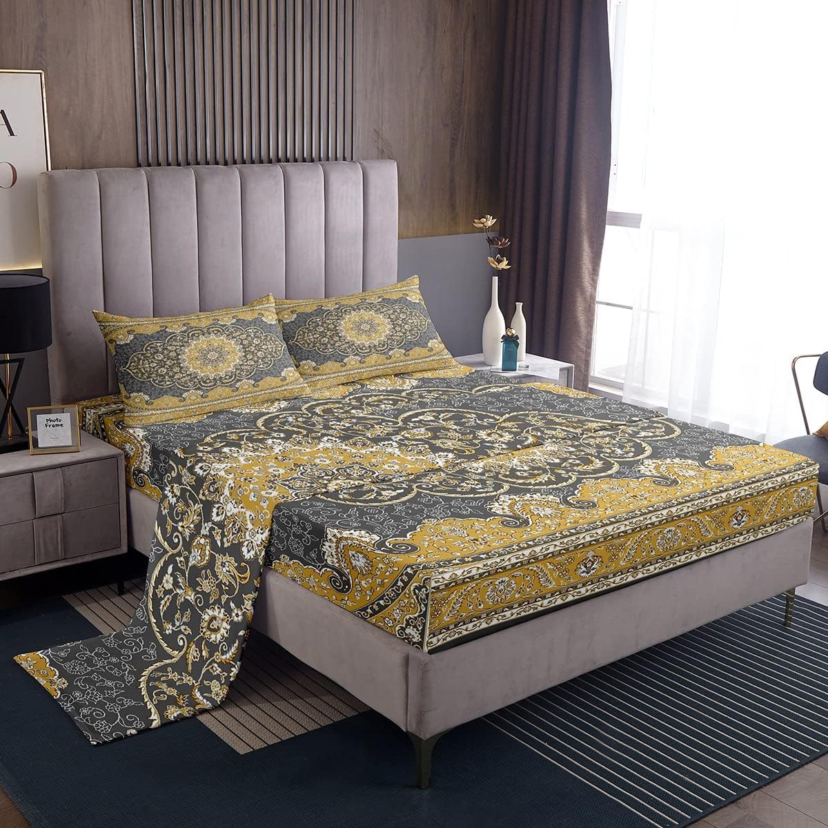 Erosebridal Bohemian Floral Twin Sheet Set