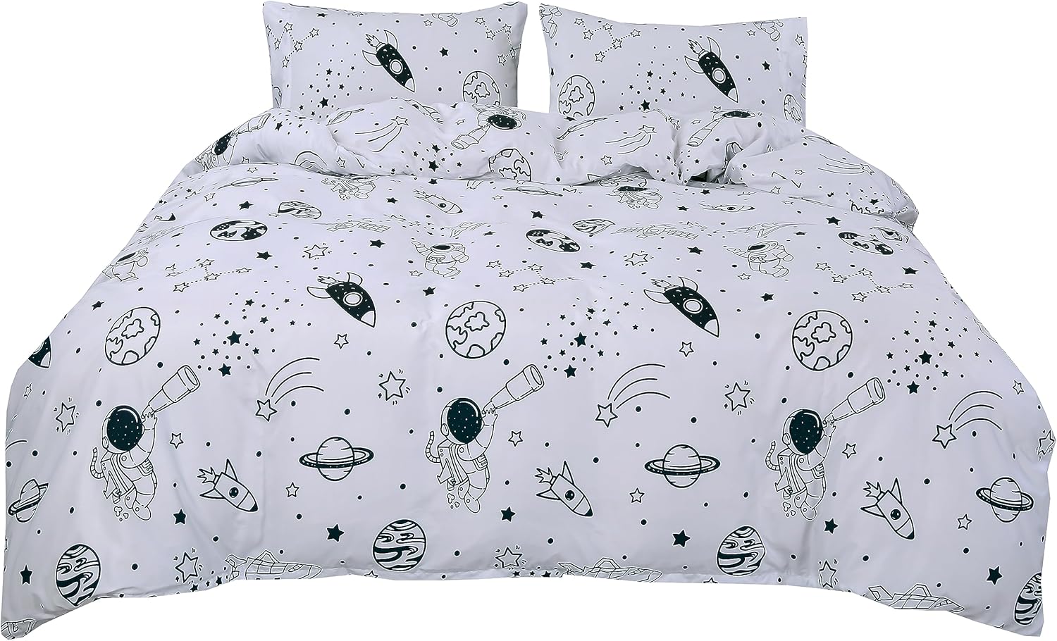 MAG 3Pcs White Space Bedding Twin Set