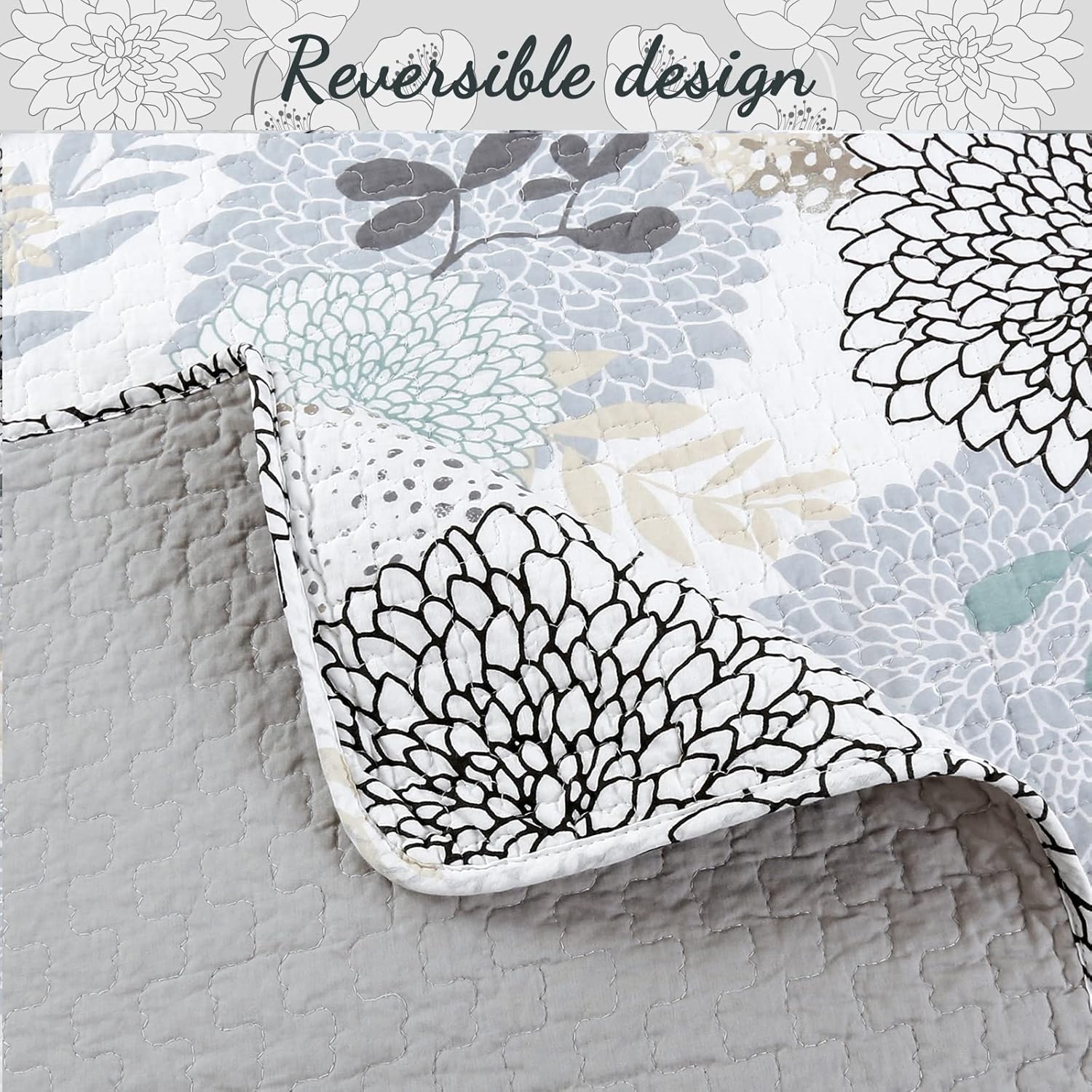 Cozy Line Home Fashions Reversible Quilt Bedding Set