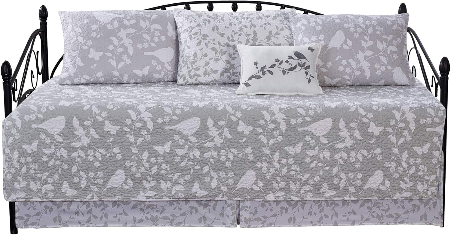Home Soft Things Birdsong Gray Quilt Set Daybed Size