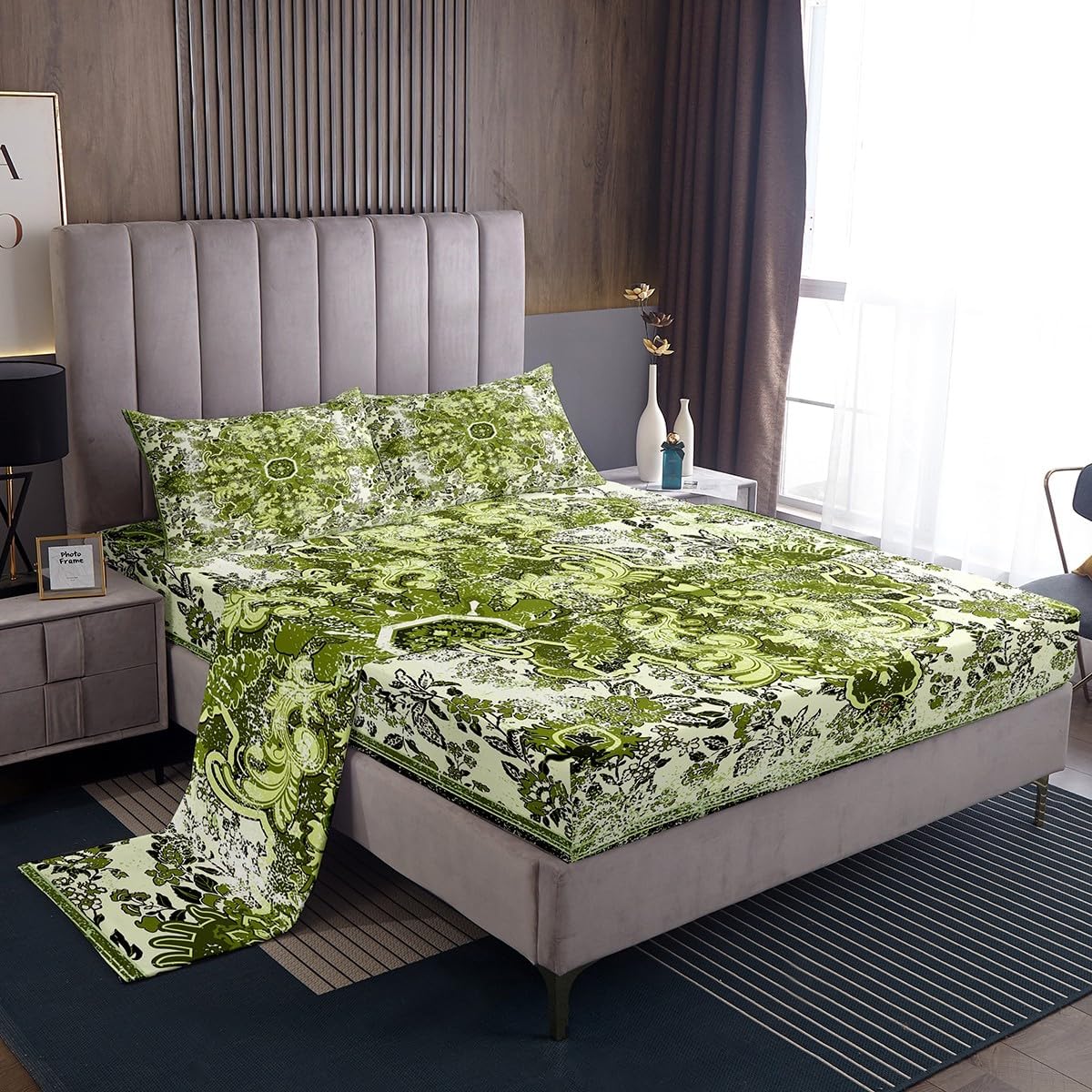 Erosebridal Ethnic Floral Twin Bed Sheet Set