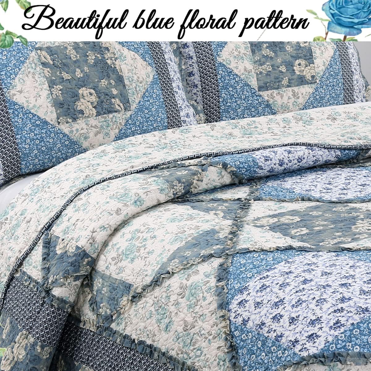 Cozy Line Home Fashions Reversible Cotton Quilt Bedding Set