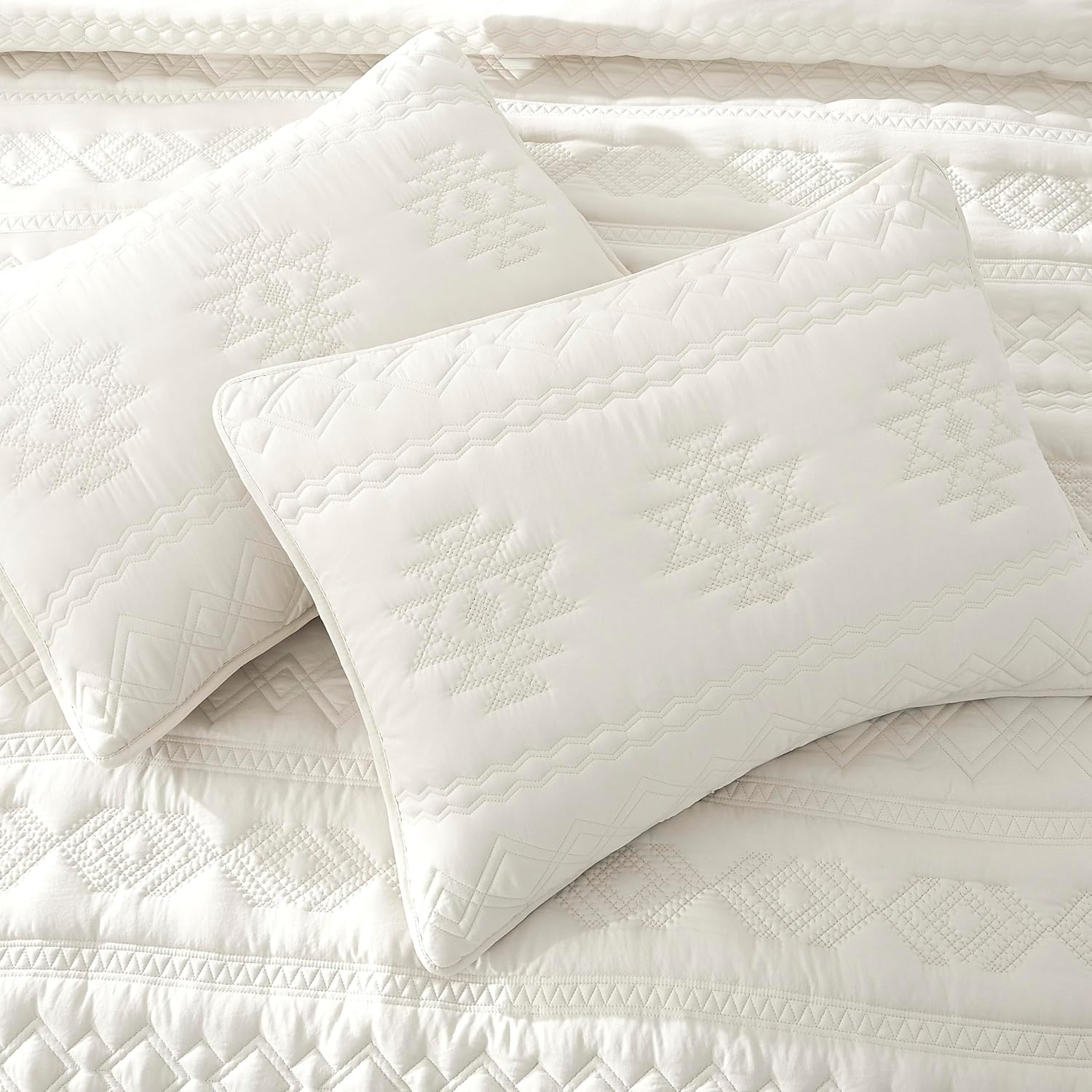 WDCOZY Boho Ivory Twin Bedding Set with 1 Pillow Sham 1