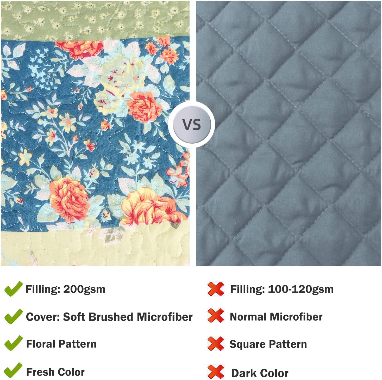 Cmfshape Summer Floral Queen Quilt Set