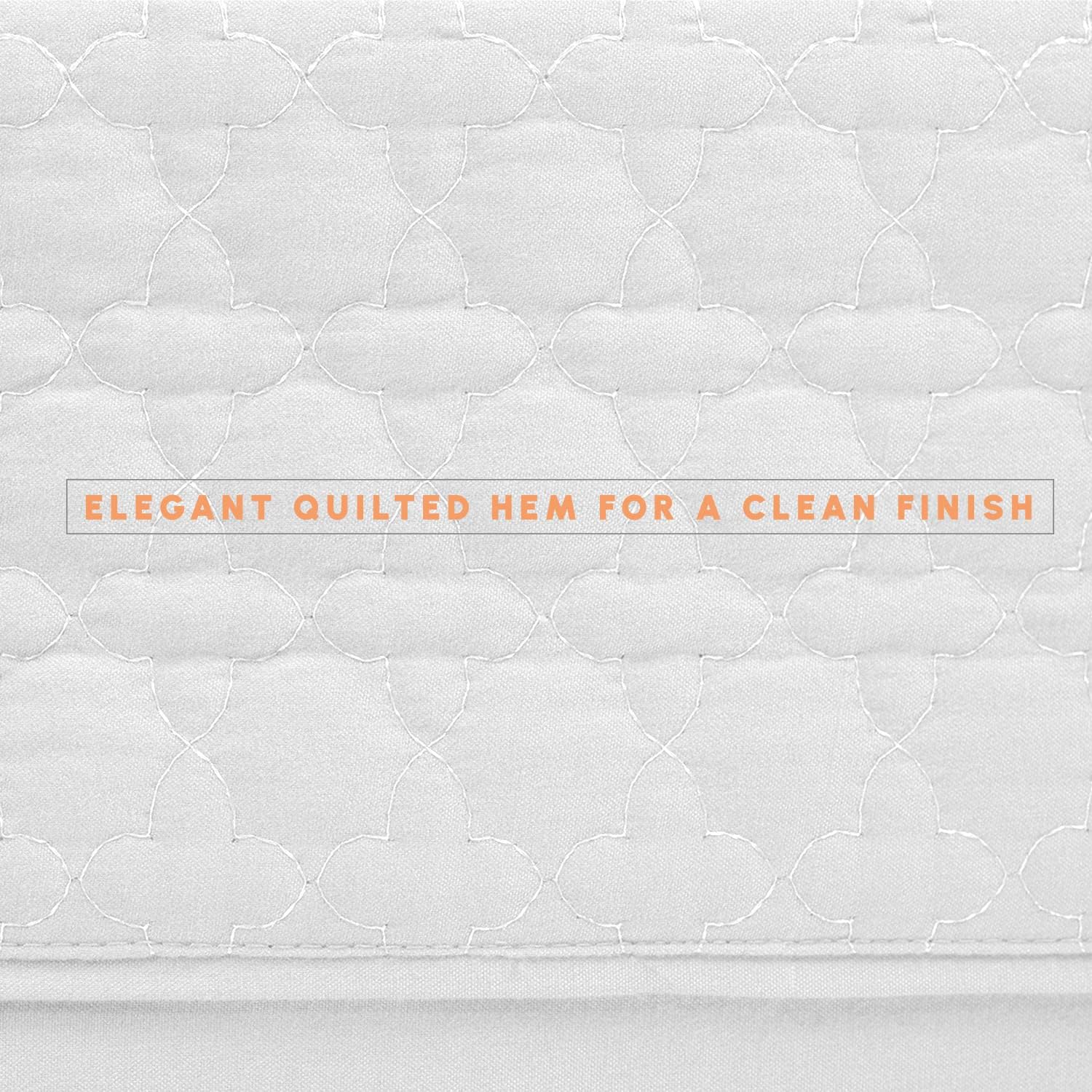 Elegant Comfort 4-Piece Quilted Bed Sheet Set - White