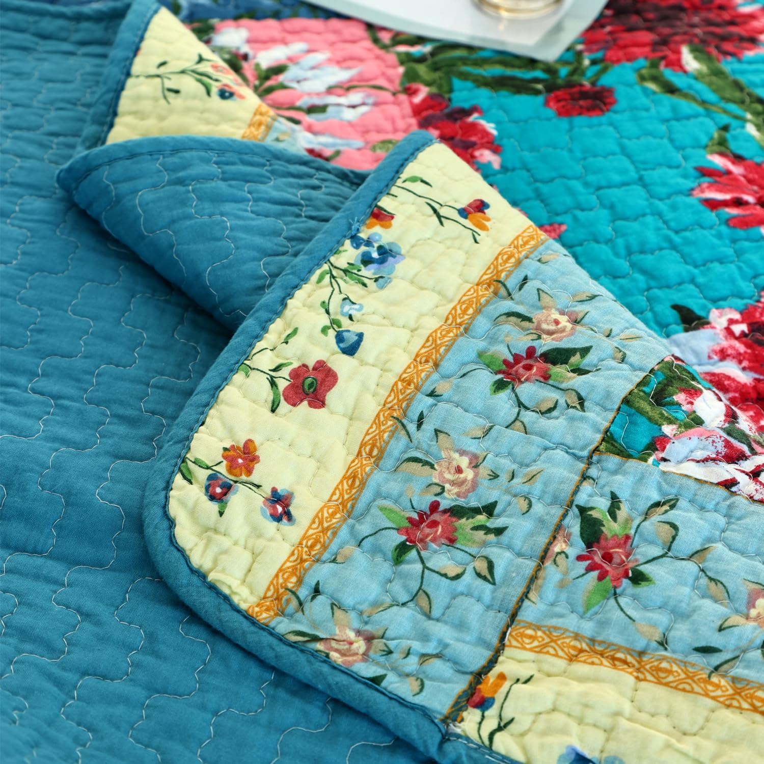 EVENHUG 100 Cotton Patchwork Queen Quilt Set