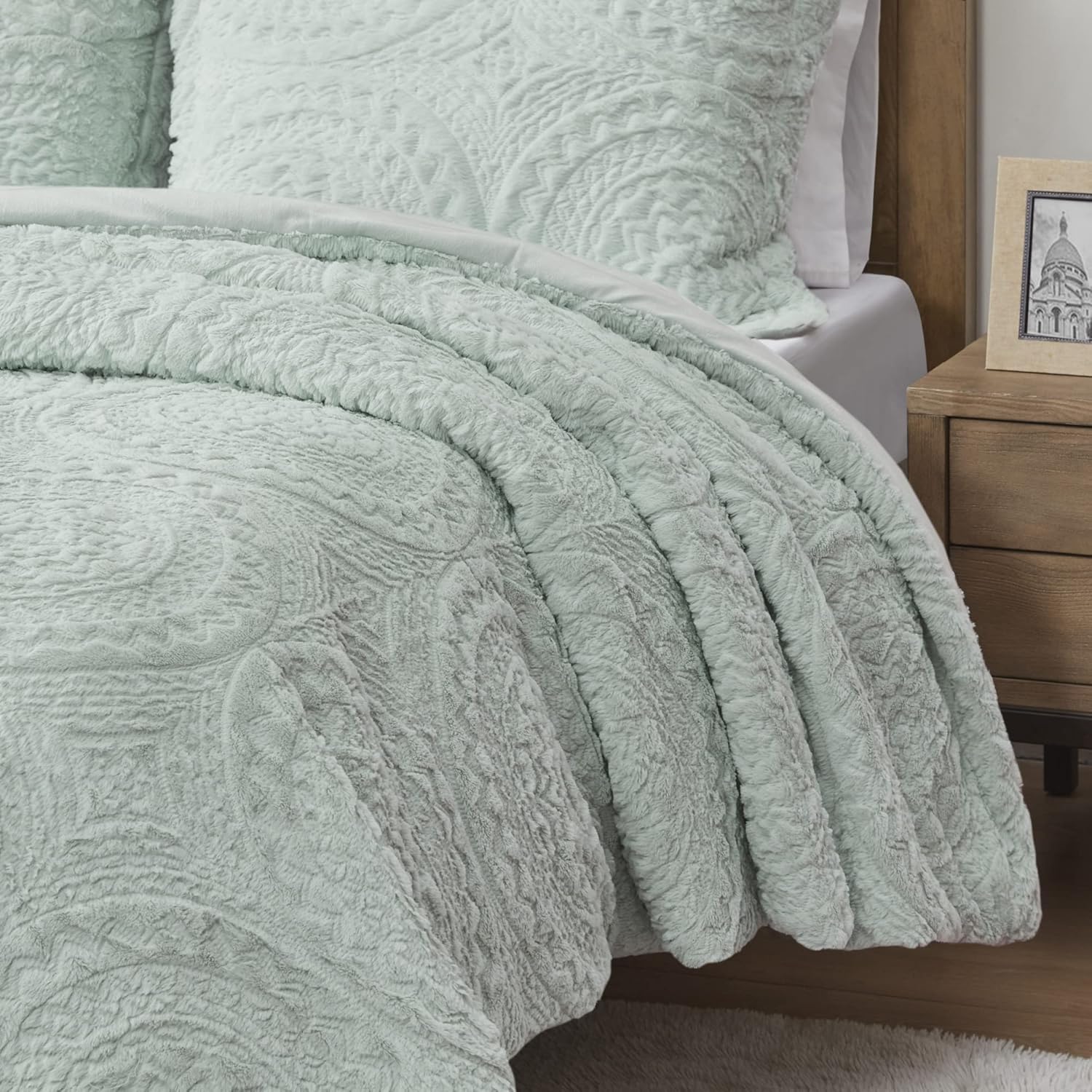 Madison Park Arya Plush Comforter Set Aqua 2 Piece 1