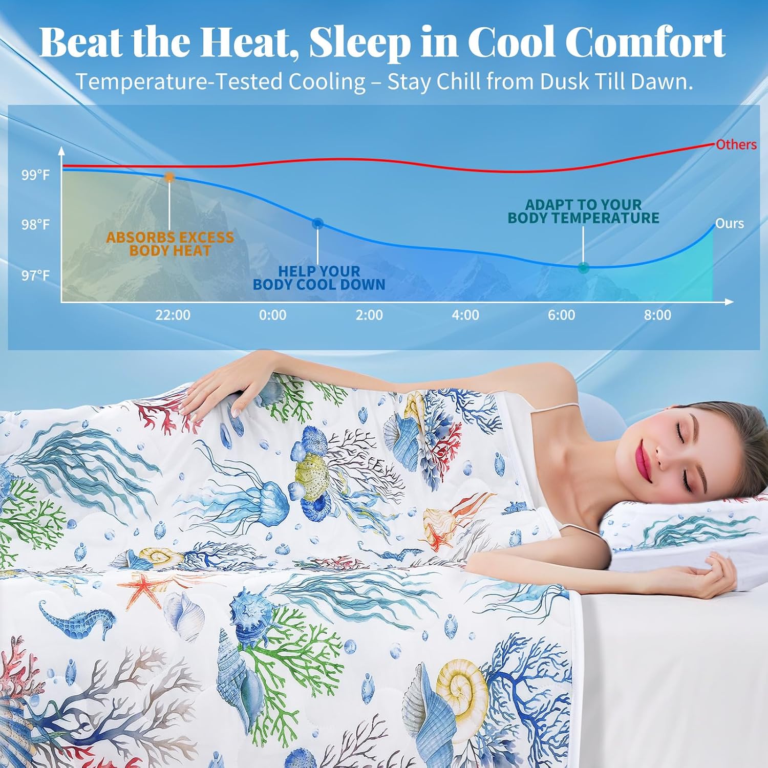 Uspring Double-Sided Cooling Quilt Set Queen Size