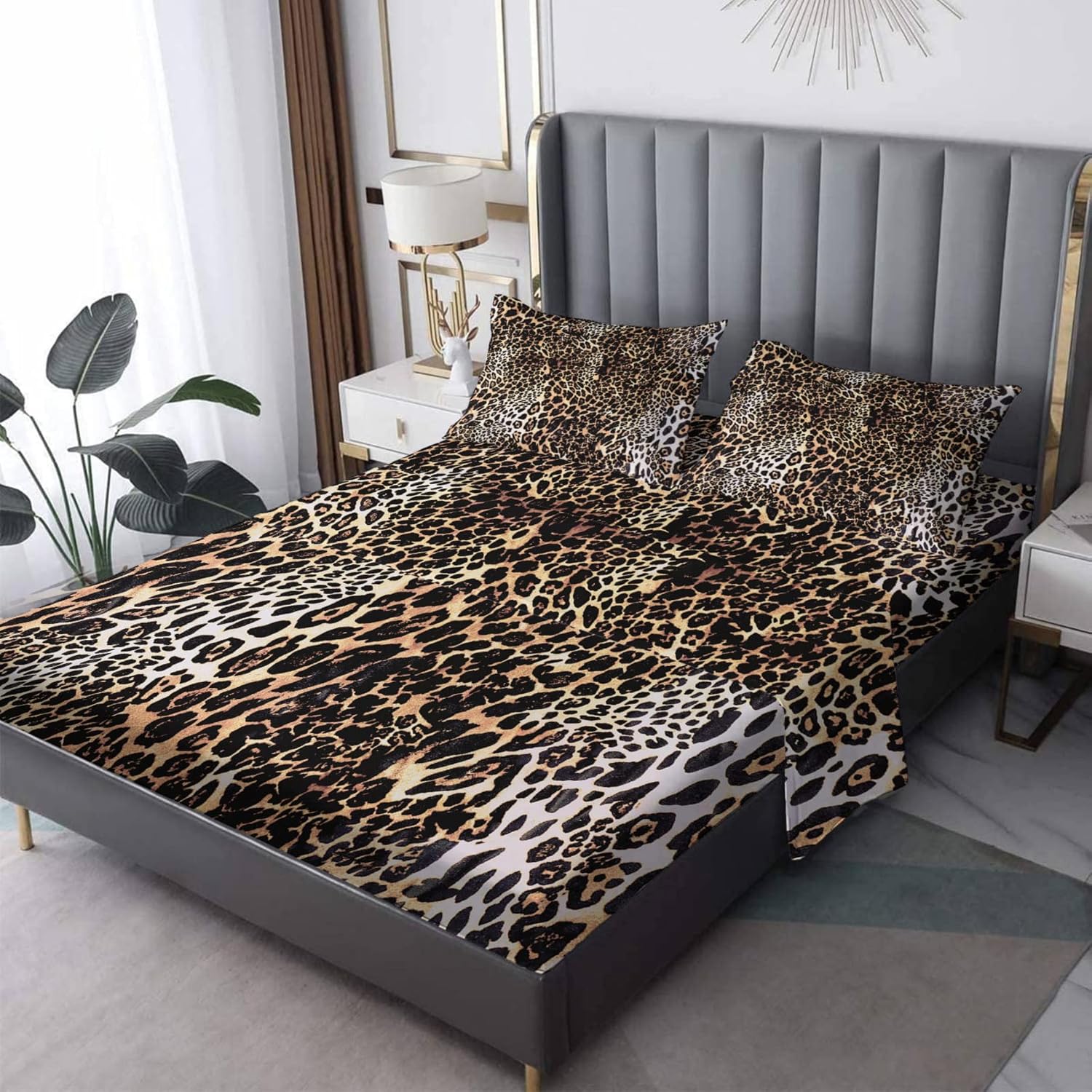 Leopard Print Twin XL Sheet Set - 3 Piece with Pillowcase