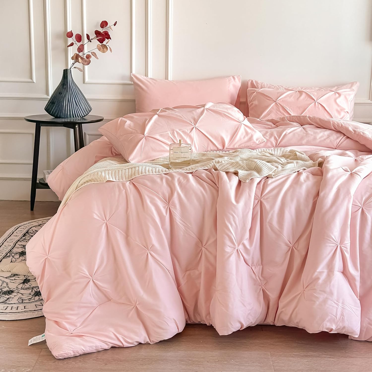 MapleStone Pink Twin Comforter Set for Girls - 5 Piece Bedding