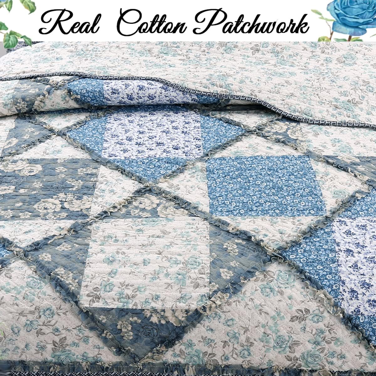 Cozy Line Home Fashions Reversible Cotton Quilt Bedding Set