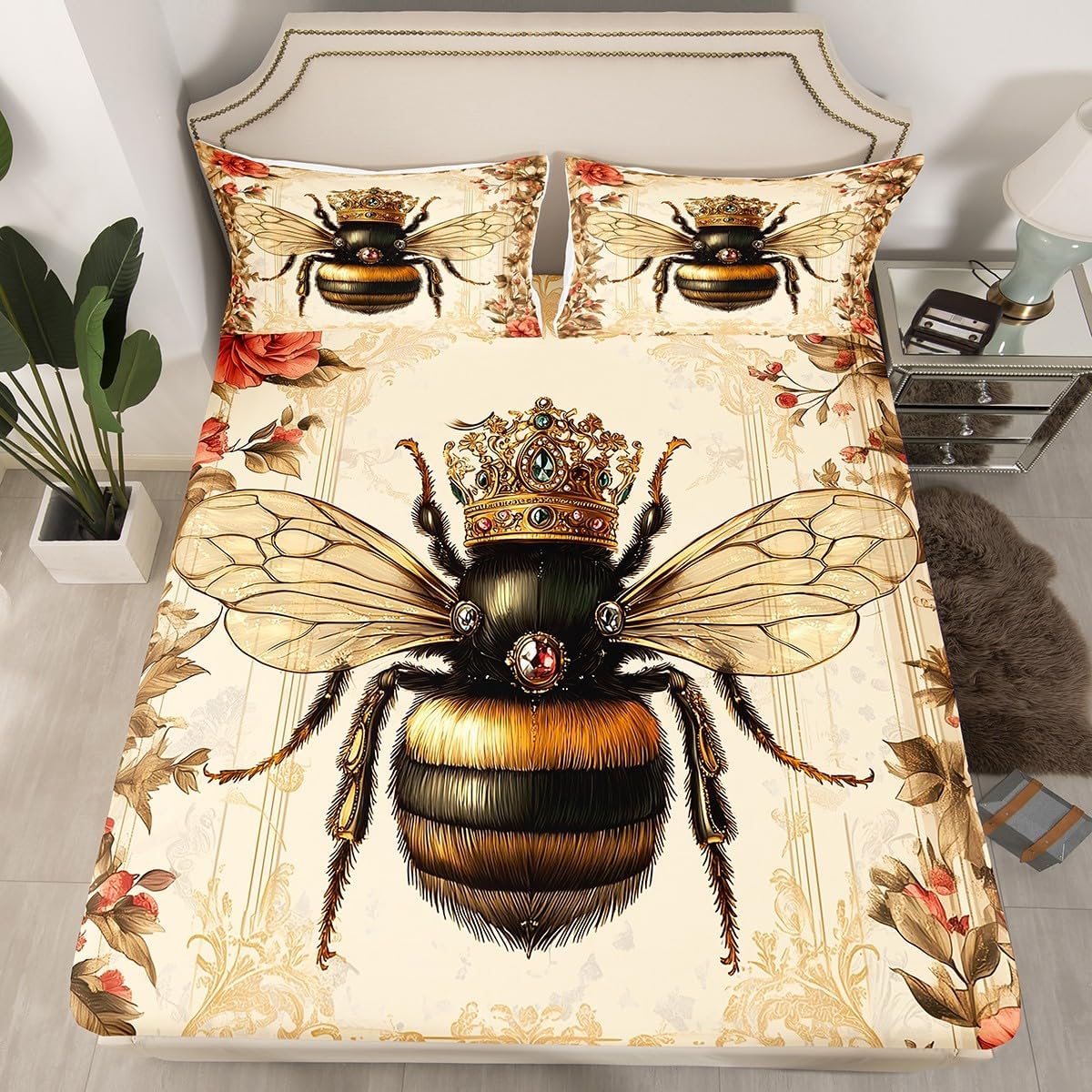 Castle Fairy Honey Bee Twin Bedding Set