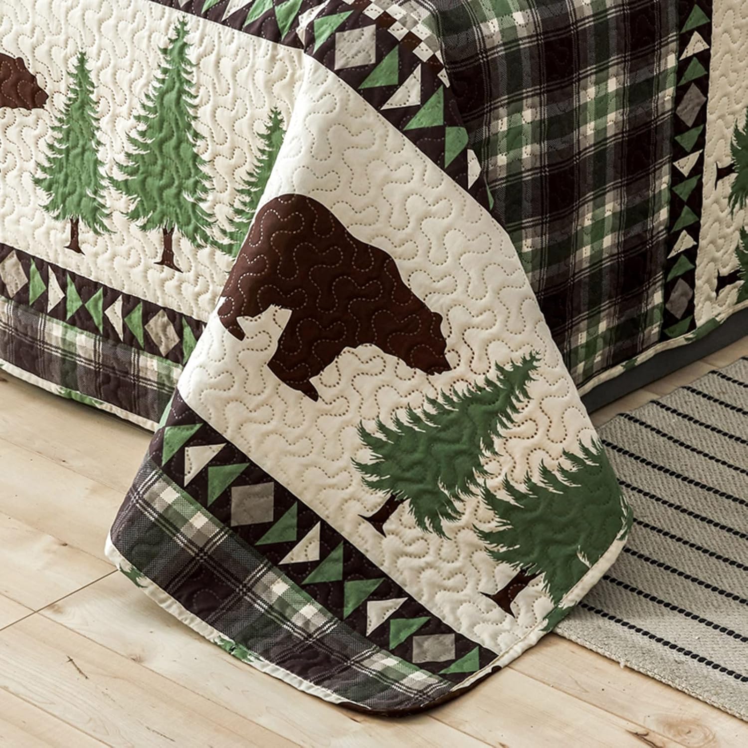 CHESITY Lodge Quilt Set Twin Size 3 Piece