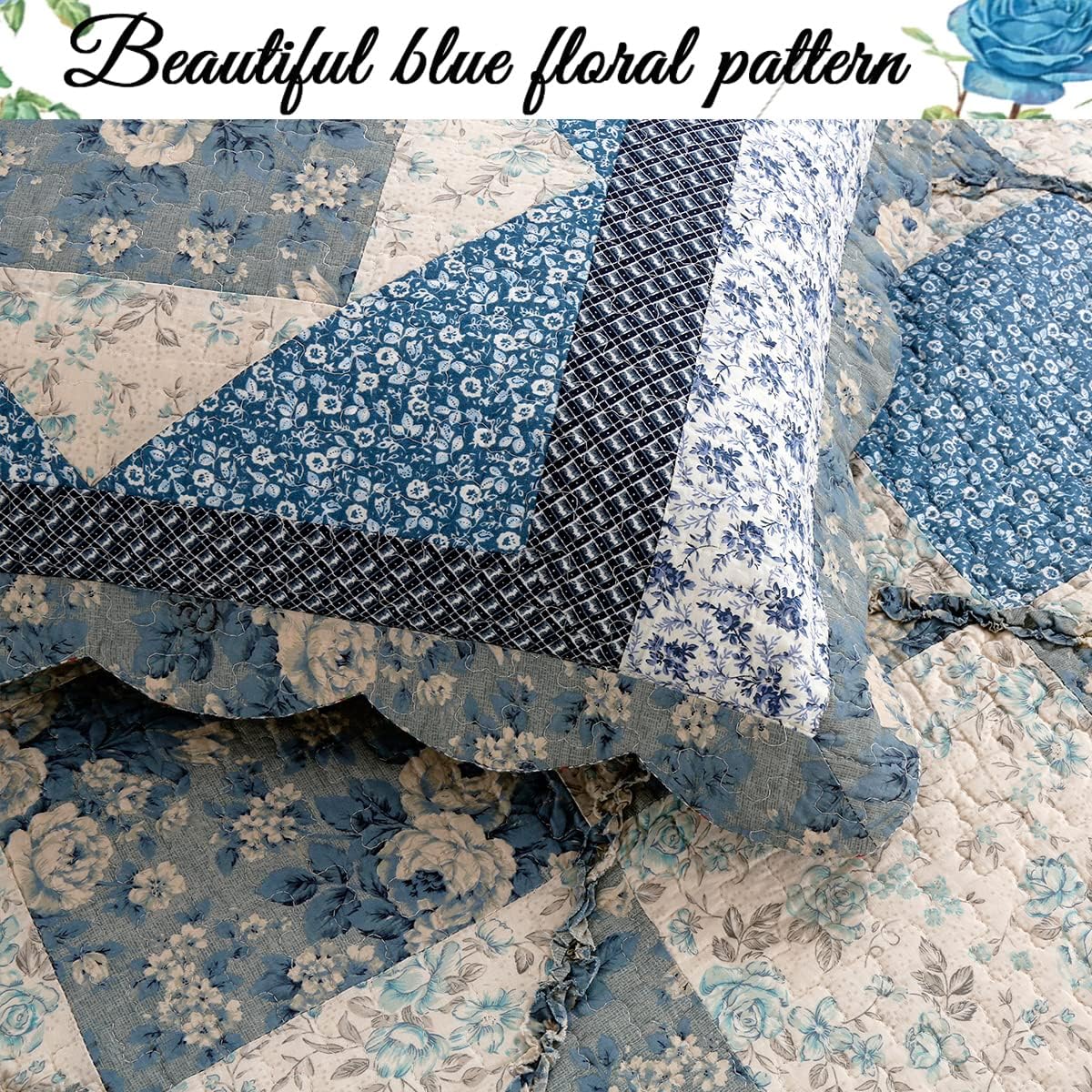 Cozy Line Home Fashions Reversible Cotton Quilt Bedding Set