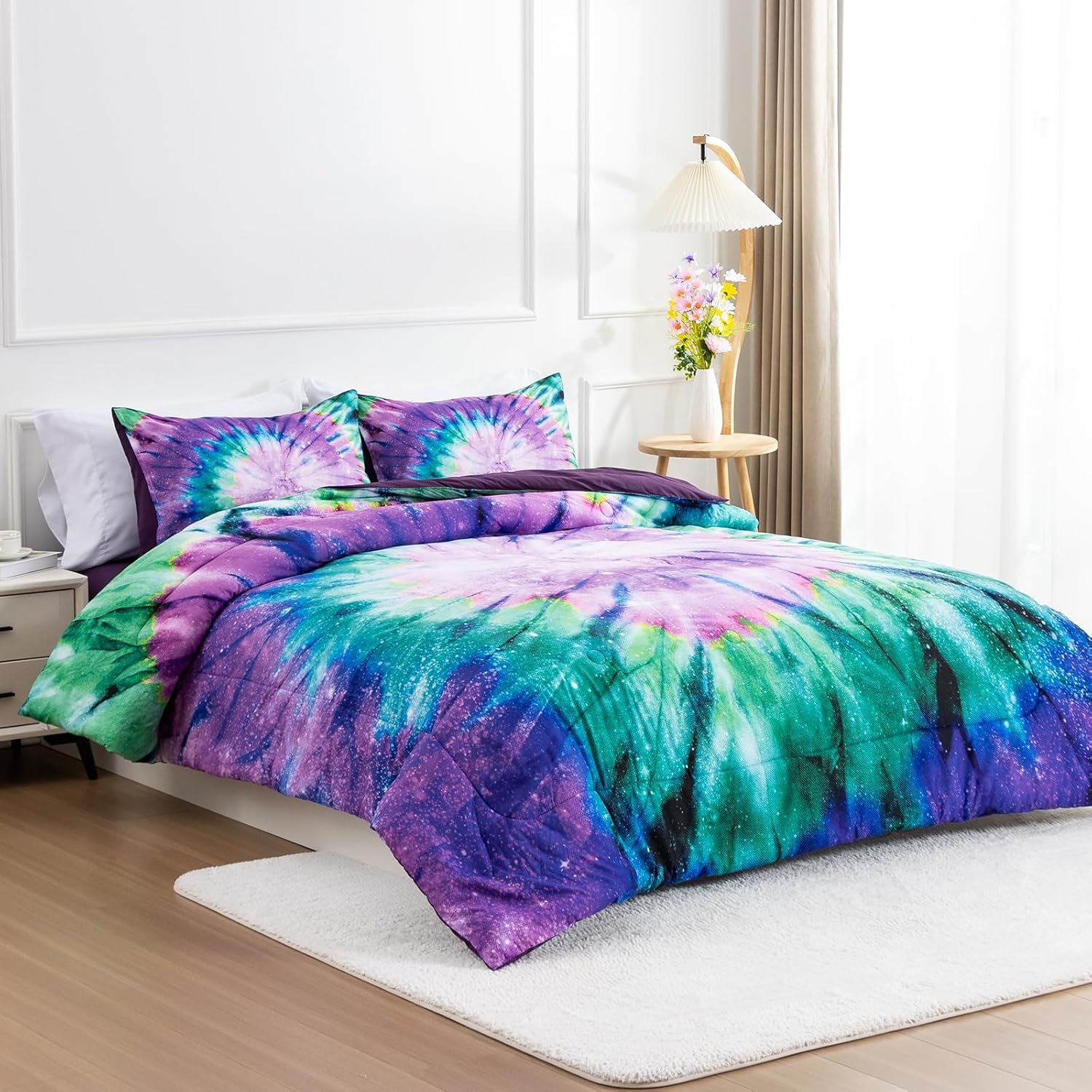 A Nice Night Galaxy Tie Dye Comforter Set for Twin