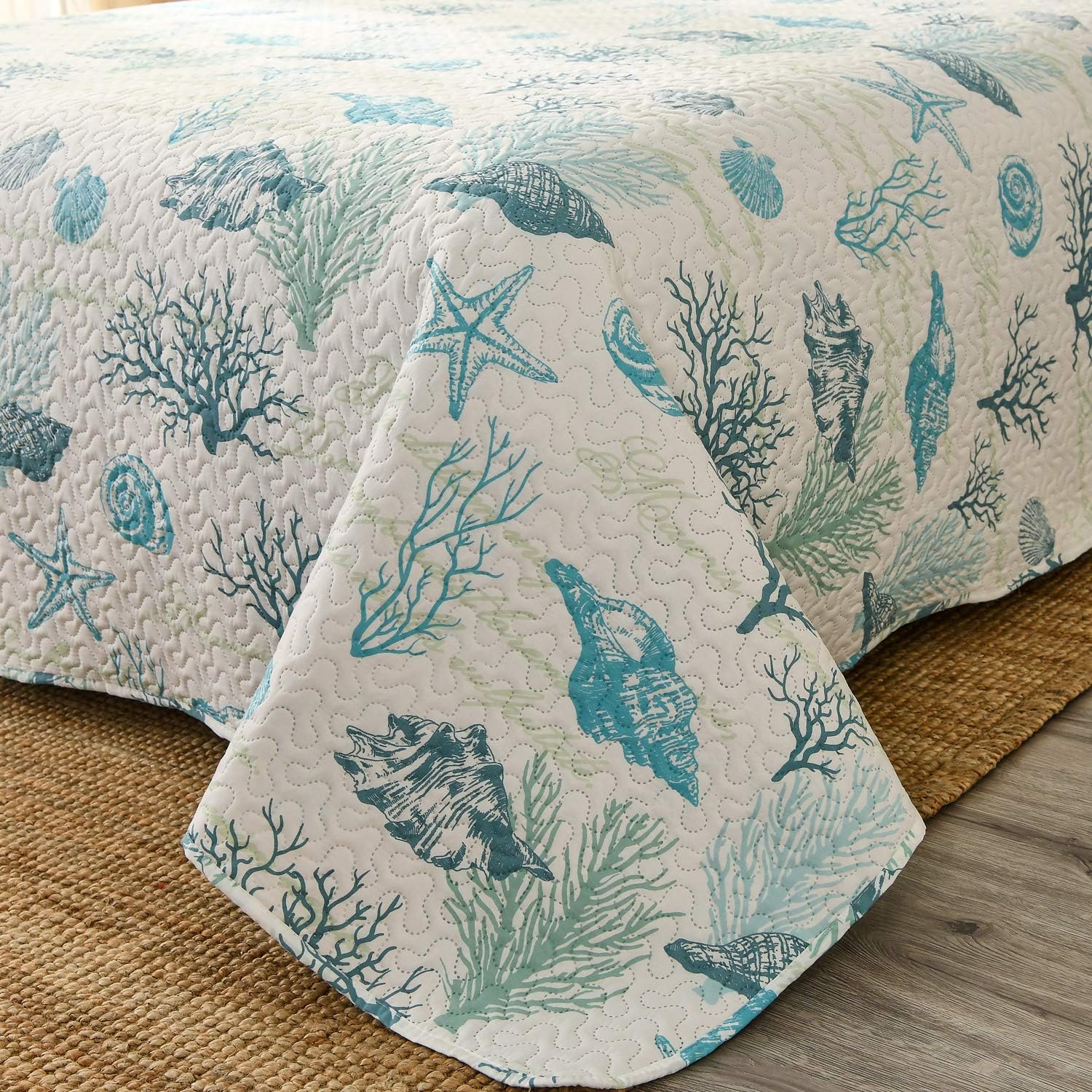 Hailea Ocean Quilt Set King Size Coastal Bedding