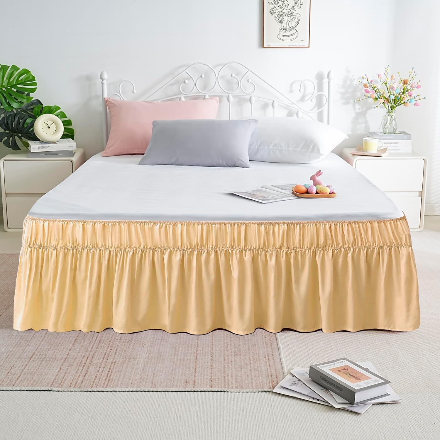 AYASW Bed Skirt Queen Size 18 Inch Drop Soft and Cozy