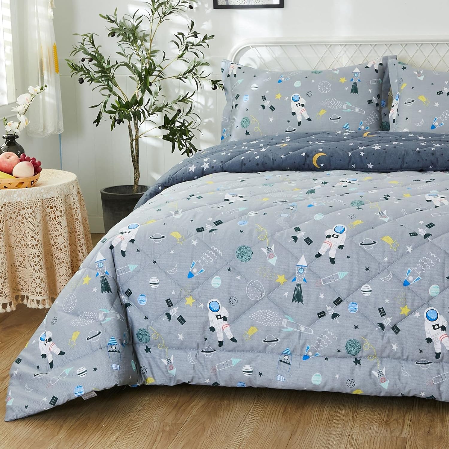 Brandream Kids Space Bedding Set Queen 3-Piece