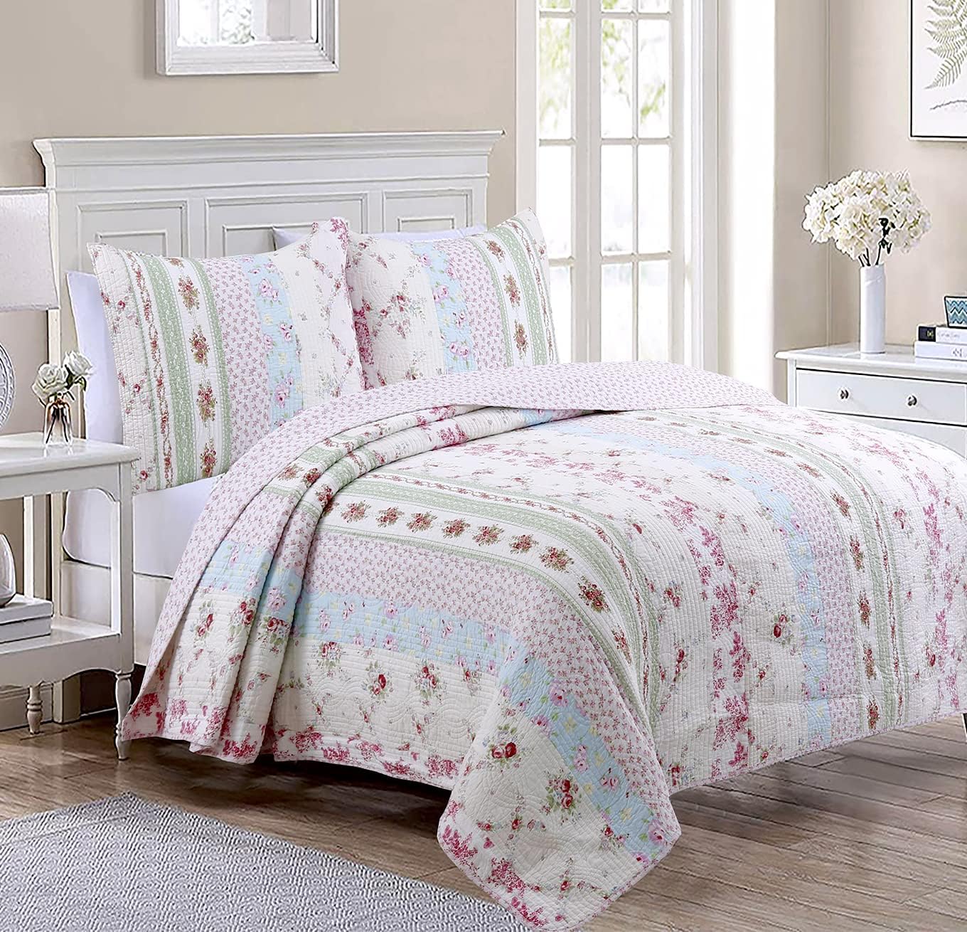 Cozy Line 100 Cotton Reversible Quilt Bedding Set