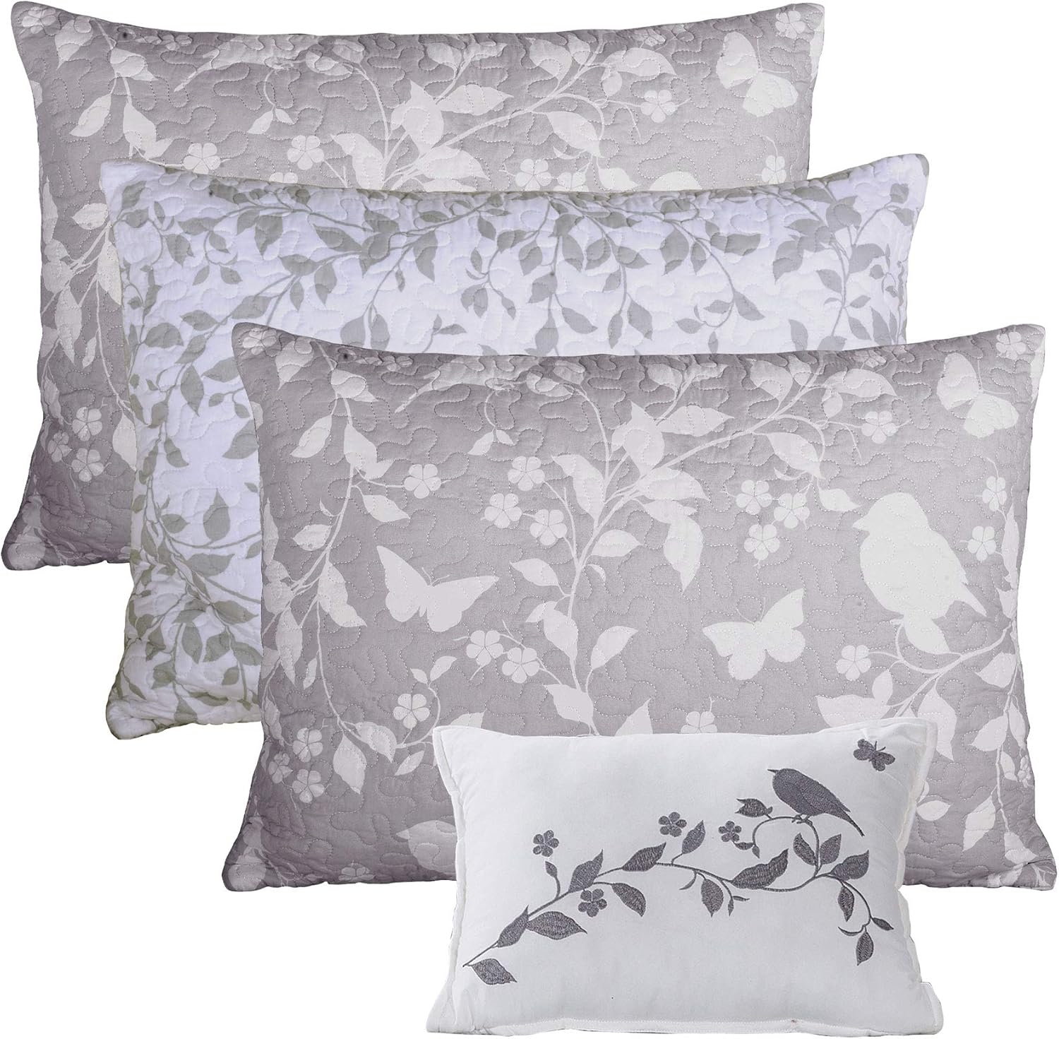Home Soft Things Birdsong Gray Quilt Set Daybed Size