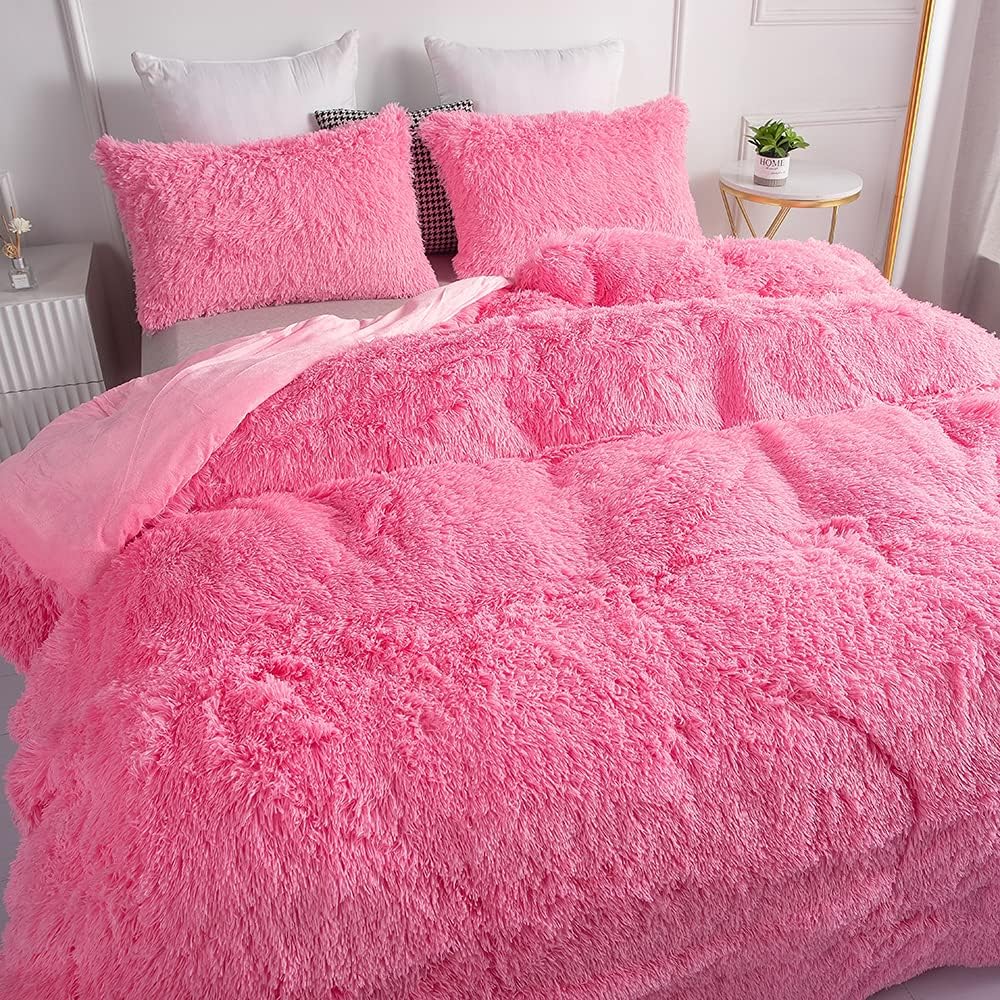 Chovy Faux Fur Plush Comforter Set Twin Full