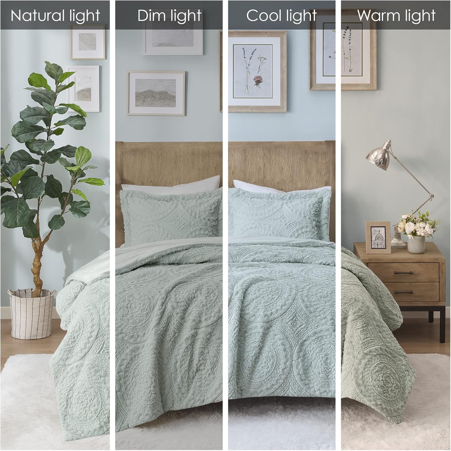 Madison Park Arya Plush Comforter Set Aqua 2 Piece 1