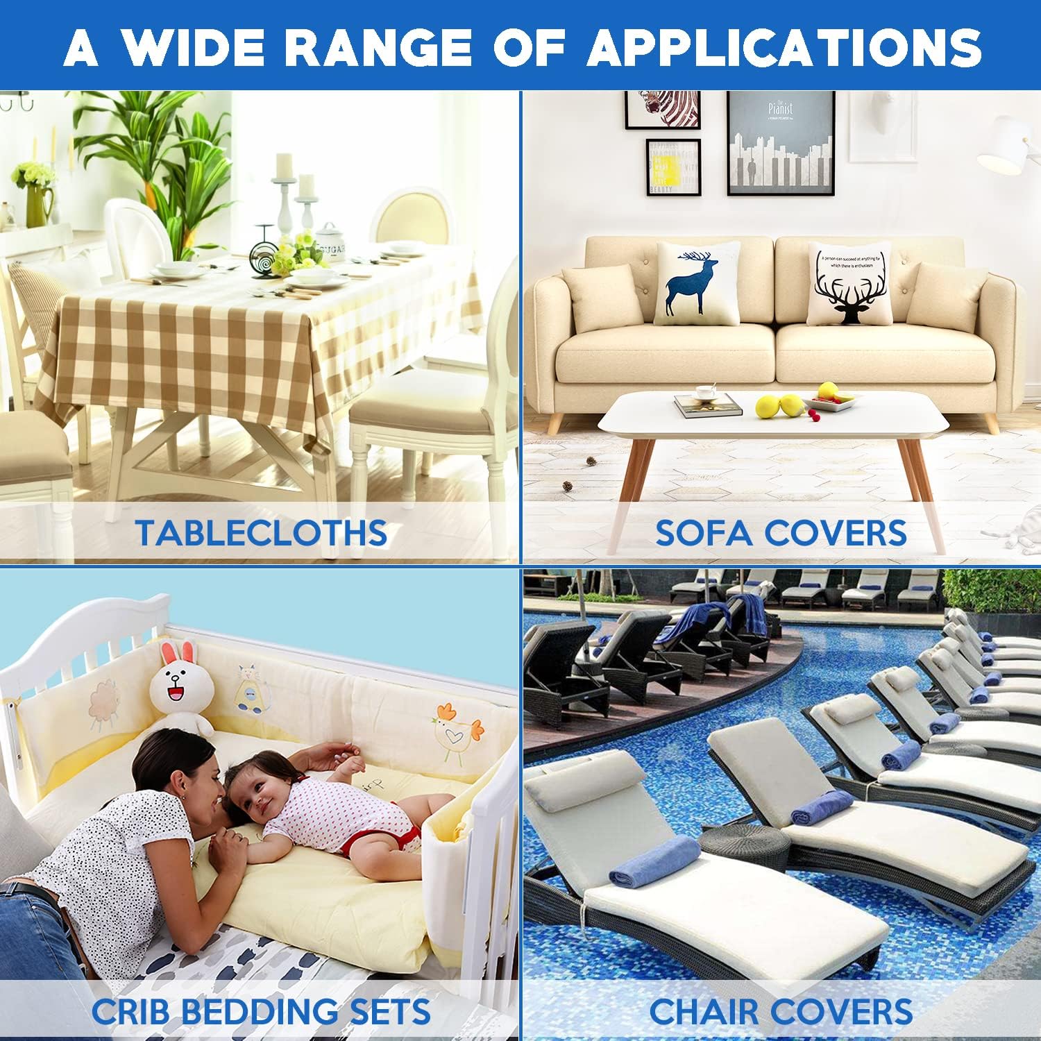 Kelofty 4PCS Bed Sheet Clips with Adjustable Bands