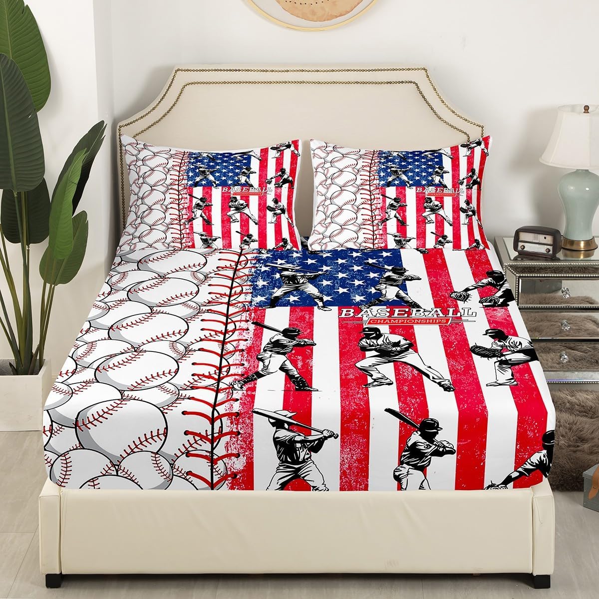Erosebridal Baseball Bat Sheet Set Red White USA Flag 1